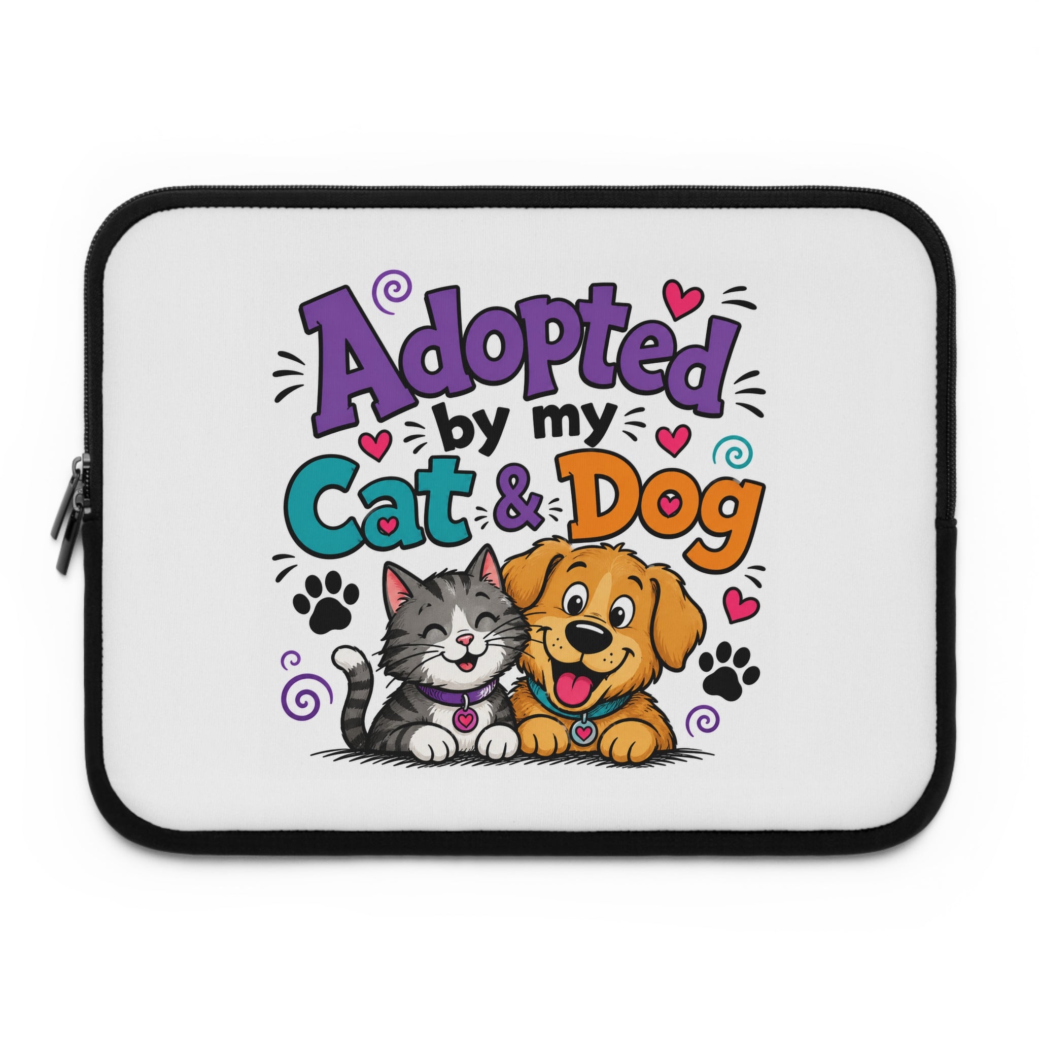Adopted by My Cat & Dog Laptop Sleeve — Cute Pet Lover Protective Case