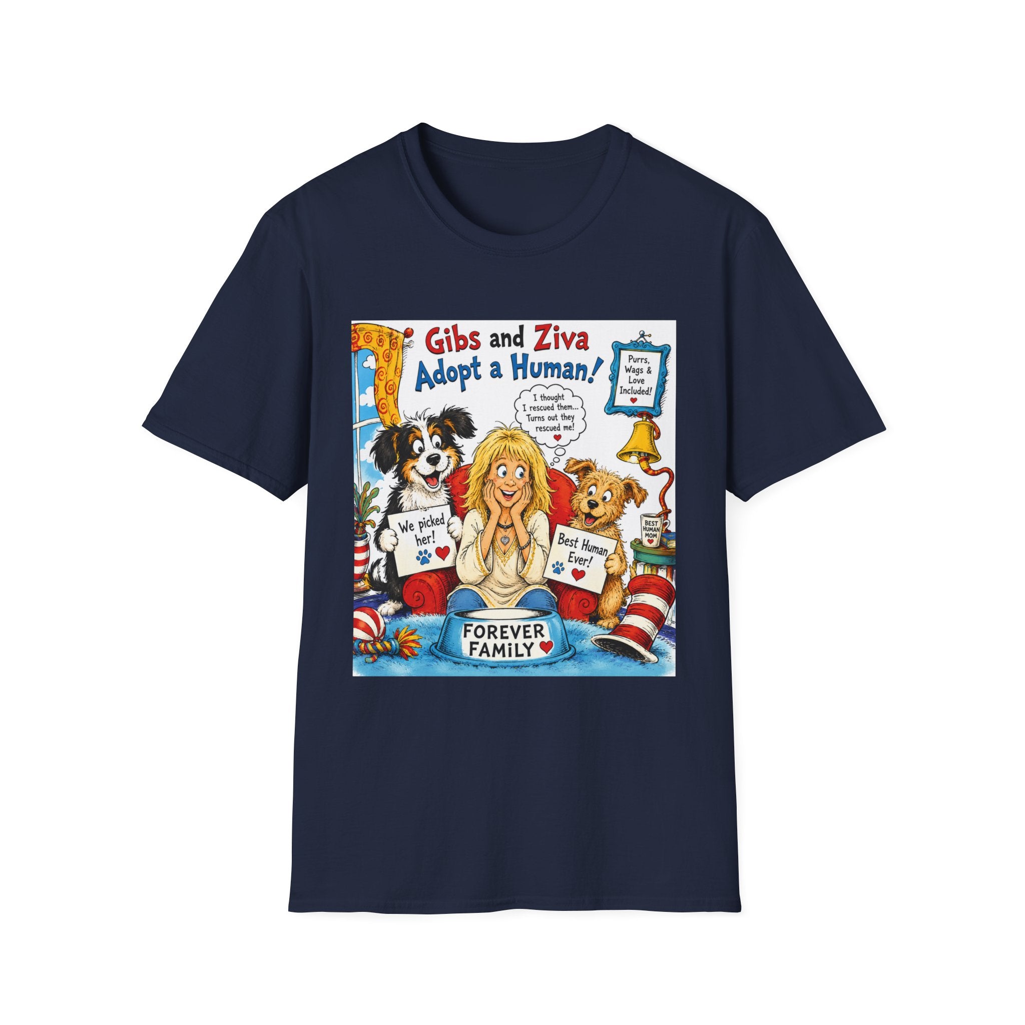 Adopt a Human Graphic T-Shirt — 'Gibs and Ziva Adopt a Human!'