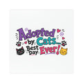 Car Magnet — "Adopted by Cats... Best Day Ever!" Cute Adoption Celebration Magnet