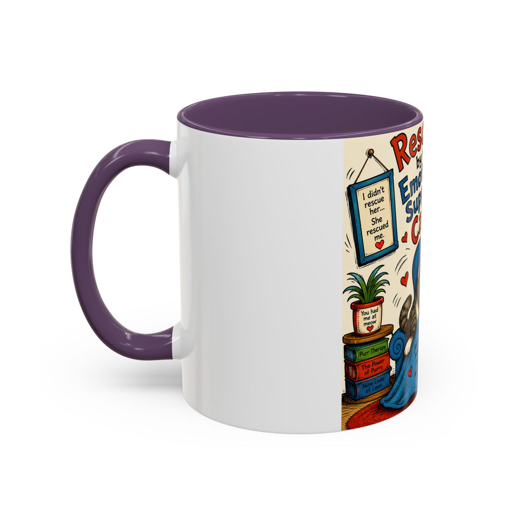 Rescued by My Emotional Support Cat Coffee Mug – 11/15oz Accent Mug