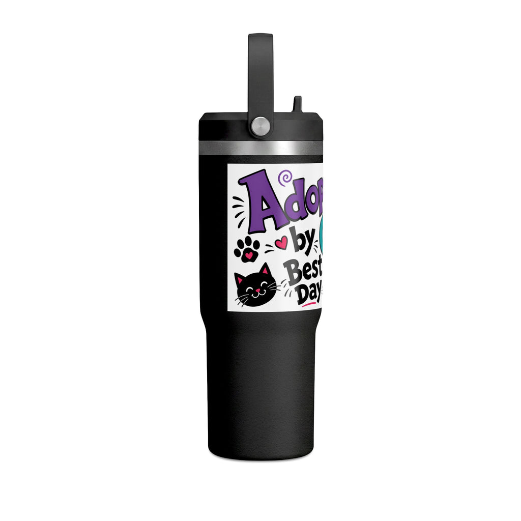 Adopted by Cats 32oz Nomad Tumbler – Funny Cat Lover Insulated Travel Cup