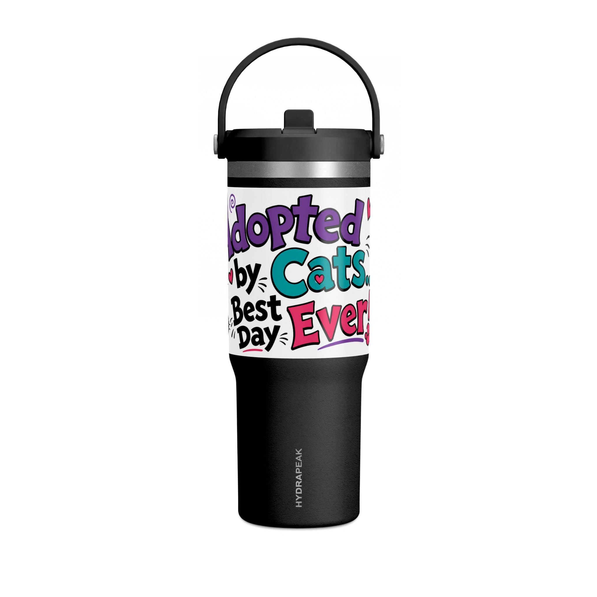 Adopted by Cats 32oz Nomad Tumbler – Funny Cat Lover Insulated Travel Cup