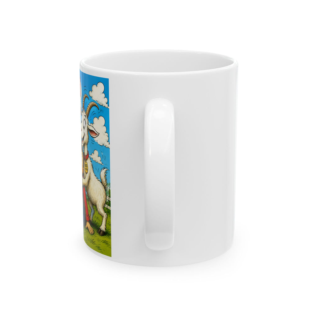Coffee Mug - Adorable Goat Cartoon Farm Scene Ceramic Mug (11oz, 15oz)