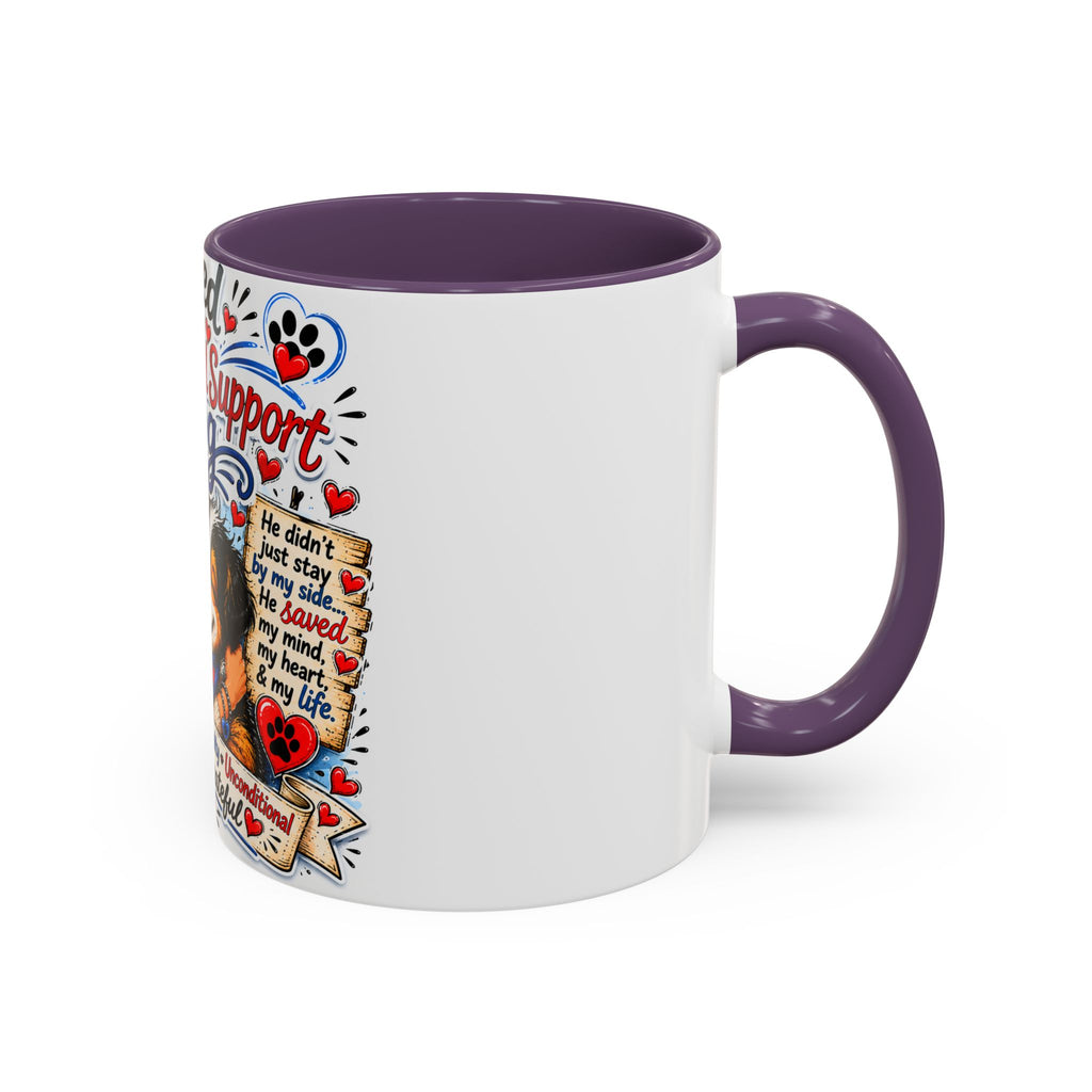 Rescued by My Emotional Support Dog Accent Coffee Mug – Appreciation Gift for Dog Lovers