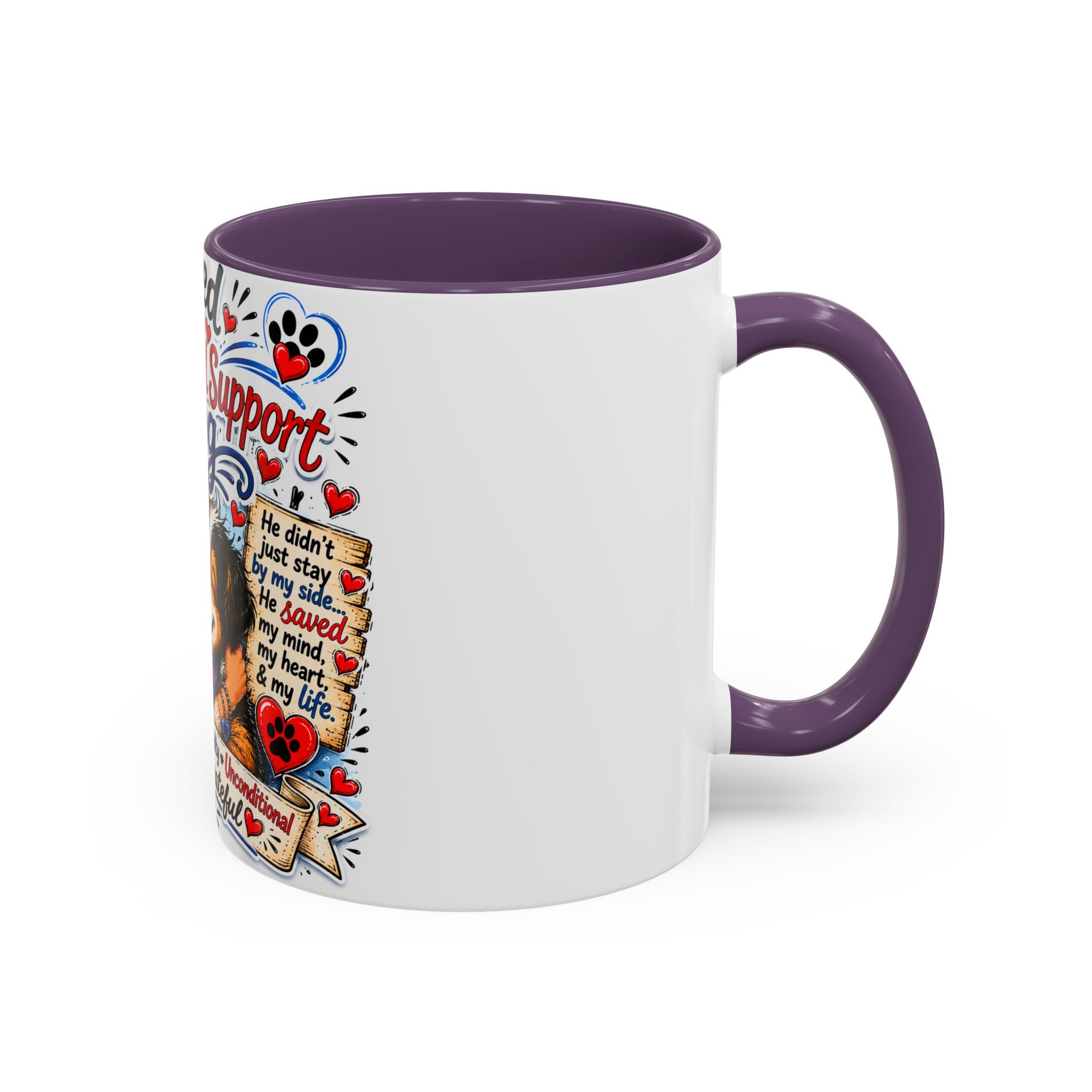 Rescued by My Emotional Support Dog Accent Coffee Mug – Appreciation Gift for Dog Lovers