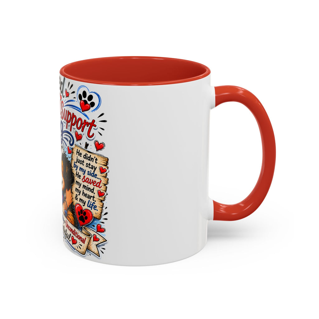 Rescued by My Emotional Support Dog Accent Coffee Mug – Appreciation Gift for Dog Lovers