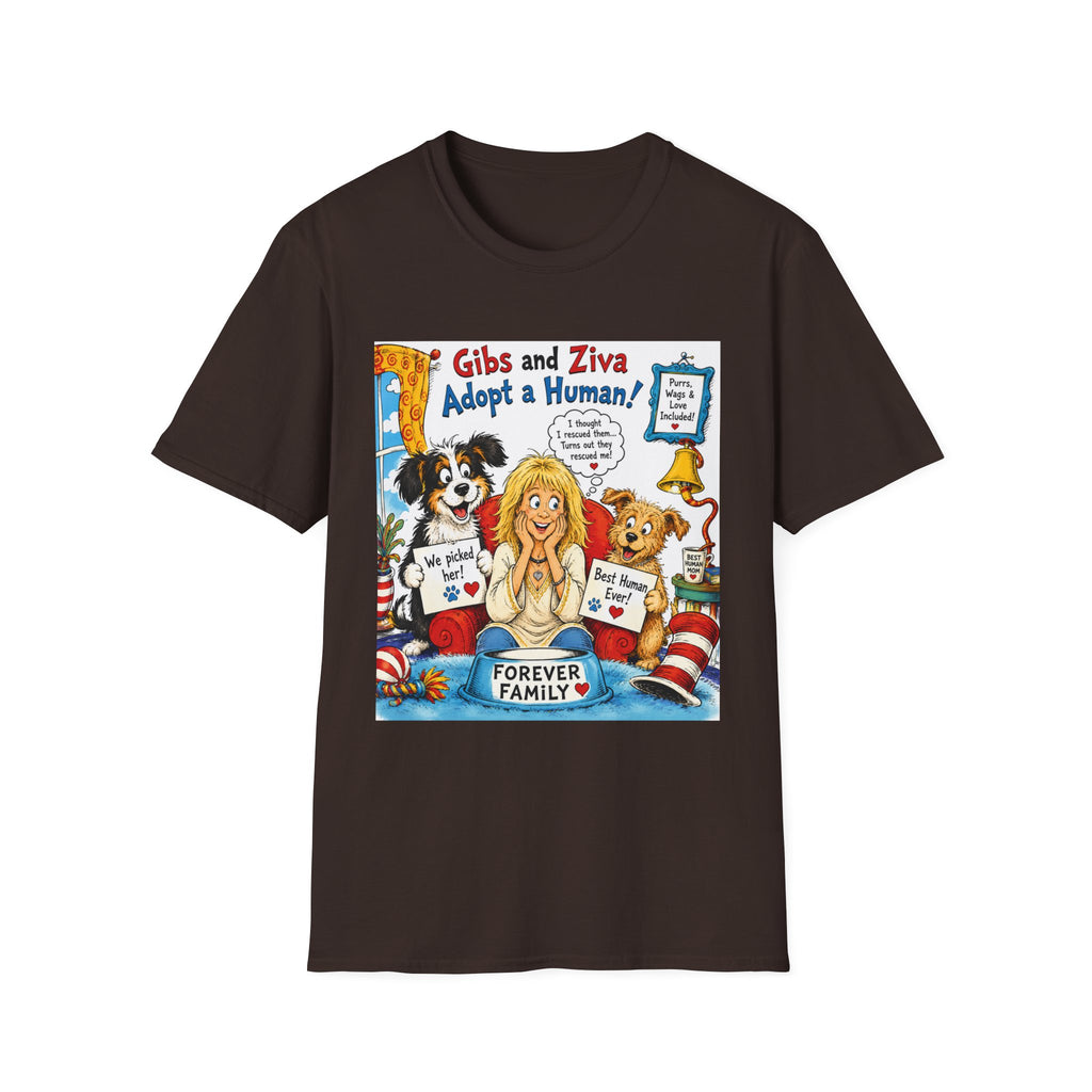 Adopt a Human Graphic T-Shirt — 'Gibs and Ziva Adopt a Human!'