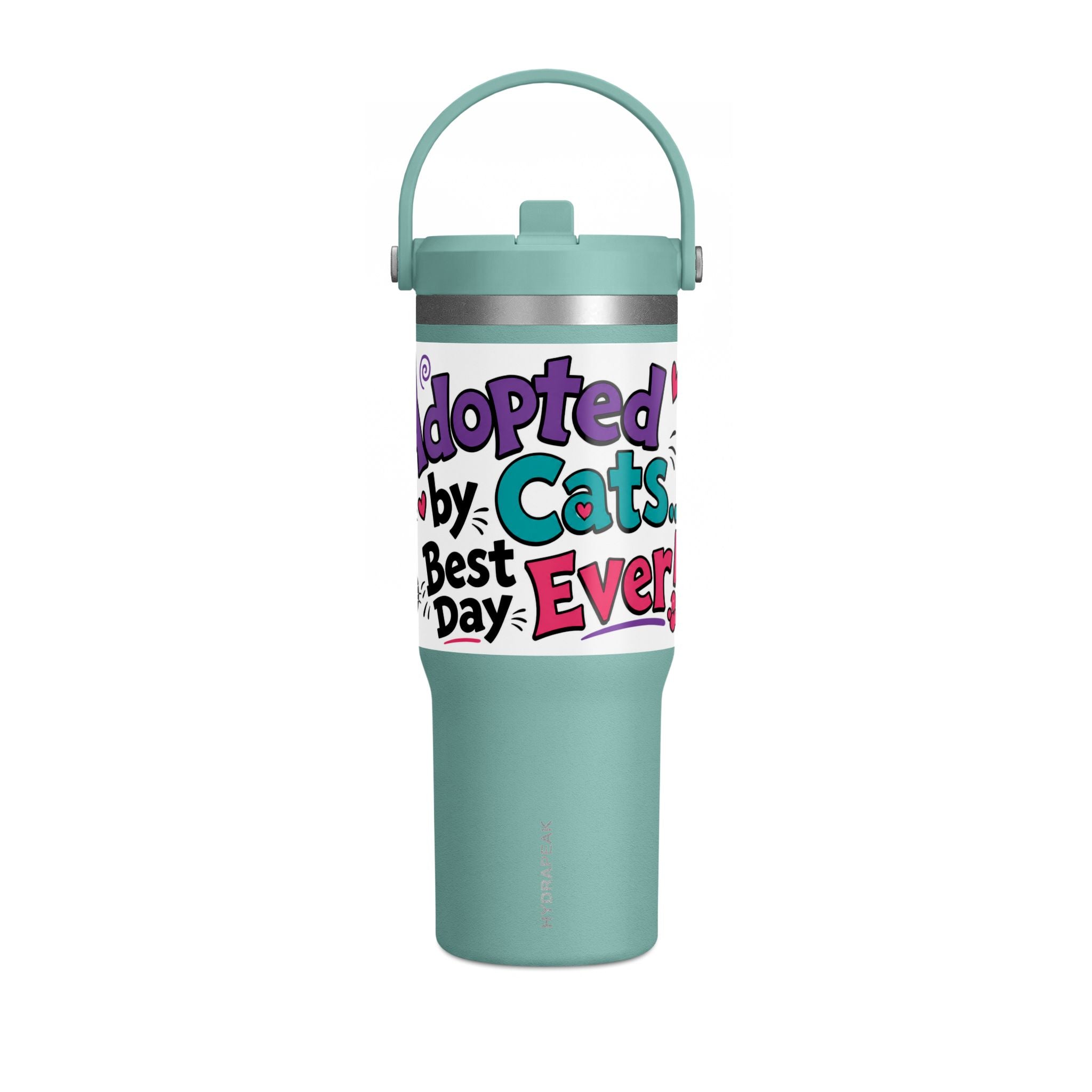 Adopted by Cats 32oz Nomad Tumbler – Funny Cat Lover Insulated Travel Cup