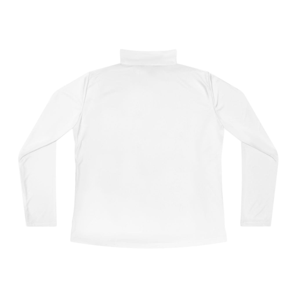 Ladies Quarter-Zip Pullover — "Best Mom Ever" Floral Chest Patch