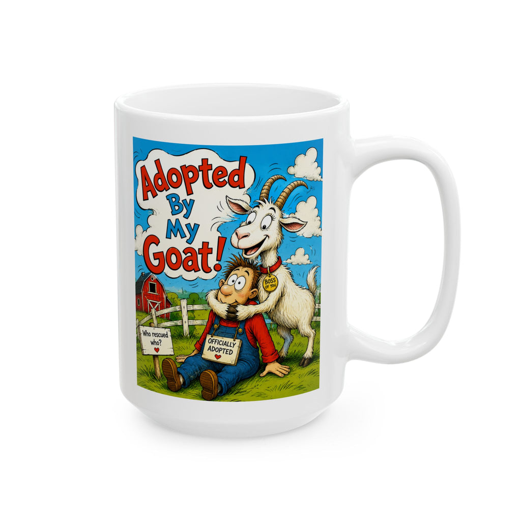 Coffee Mug - Adorable Goat Cartoon Farm Scene Ceramic Mug (11oz, 15oz)