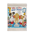 Woven Wall Tapestry – Cute Nurse/Doctor Cartoon “Girls and Boys Accept a Human” Humorous Medical Room Decor