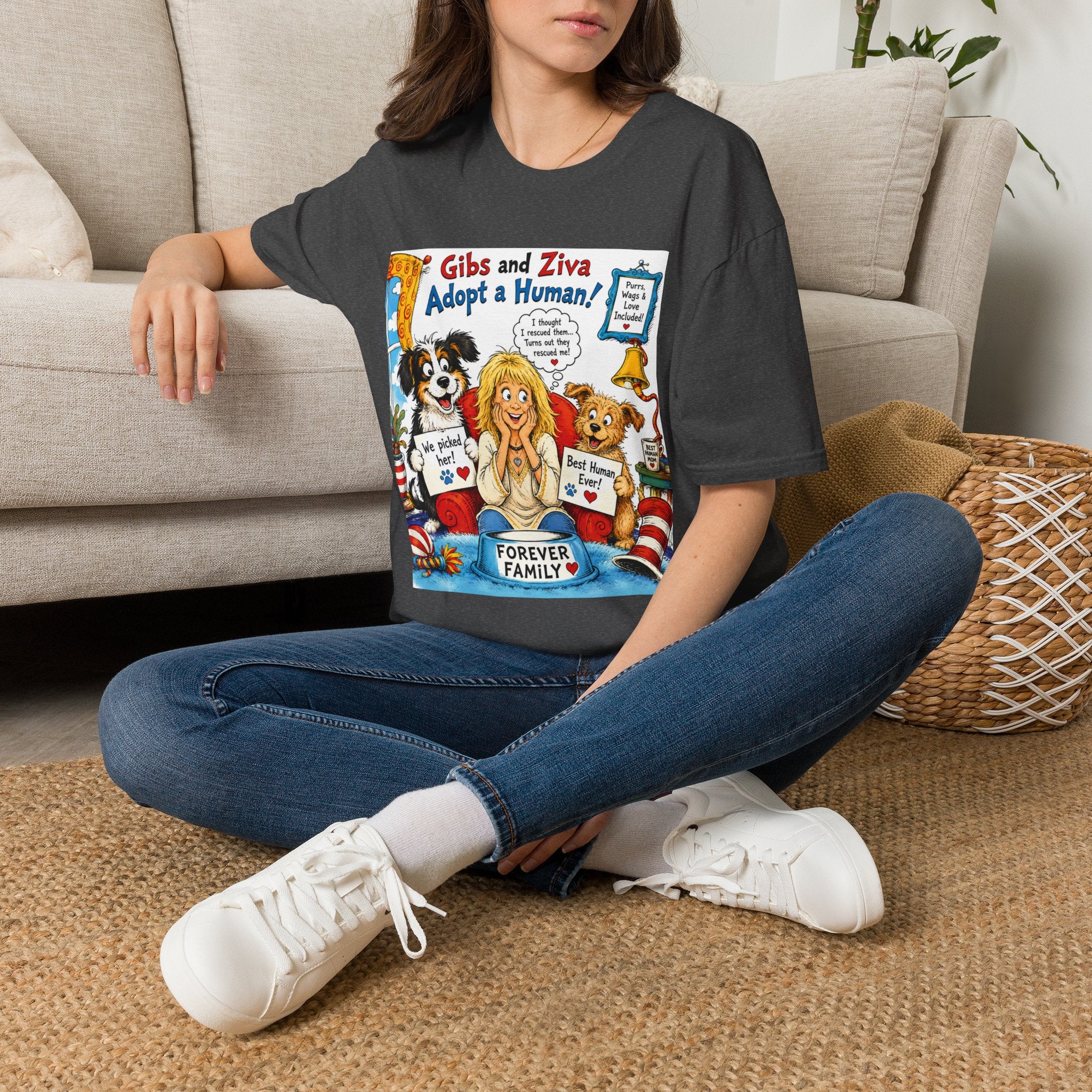 Adopt a Human Graphic T-Shirt — 'Gibs and Ziva Adopt a Human!'