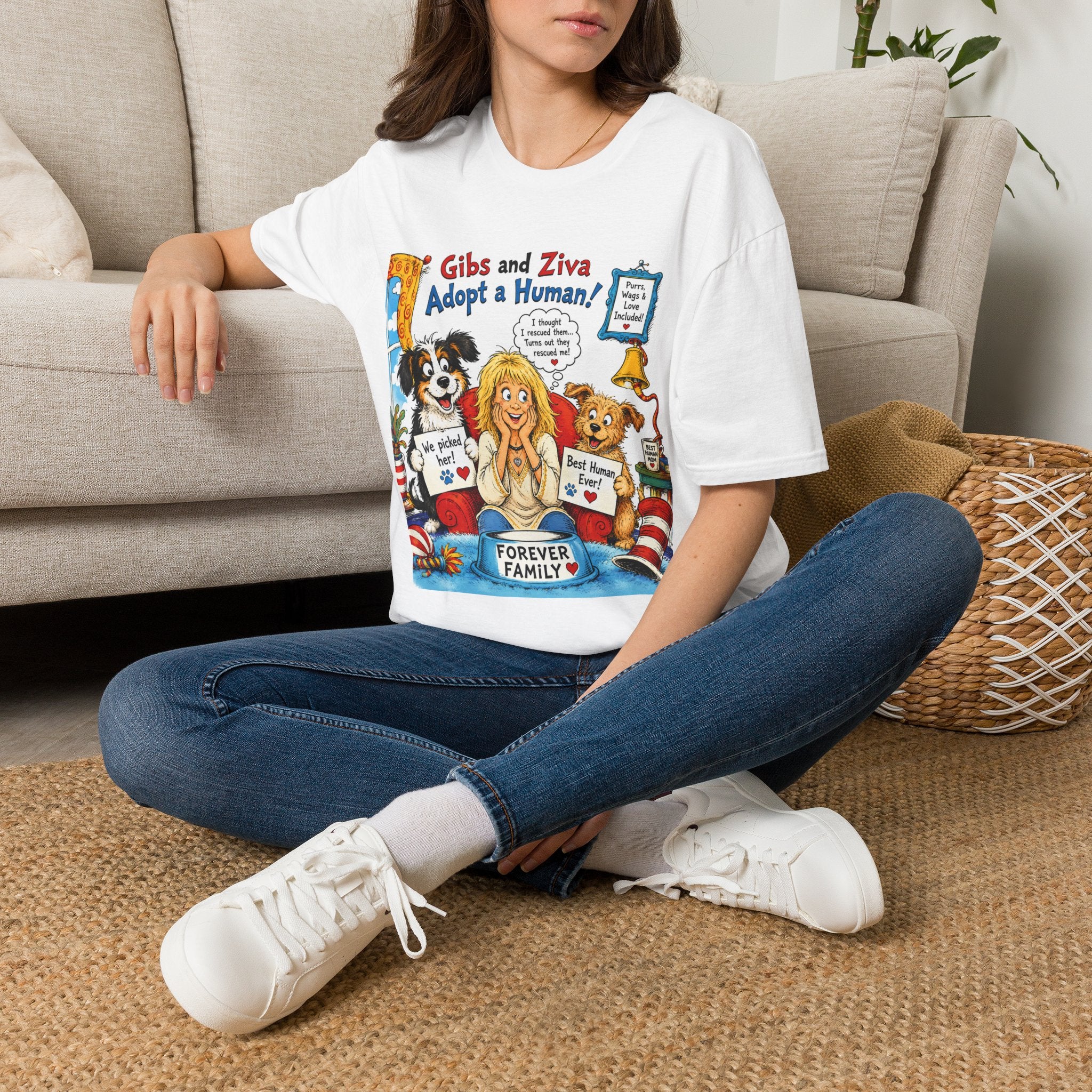 Adopt a Human Graphic T-Shirt — 'Gibs and Ziva Adopt a Human!'