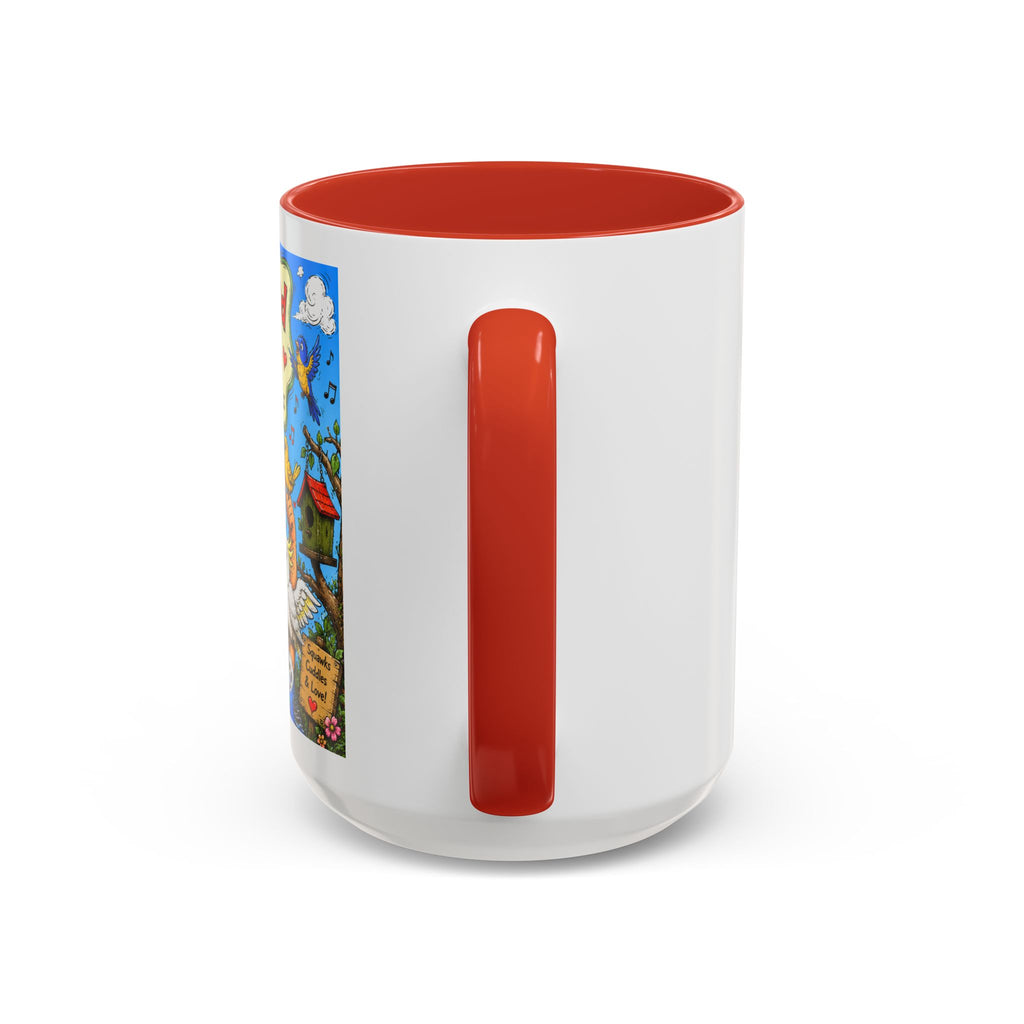 Adopted by My Bird Coffee Mug – Colorful Parrot & Bird Lover Accent Mug (11/15oz)