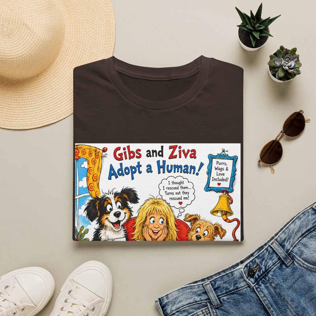 Adopt a Human Graphic T-Shirt — 'Gibs and Ziva Adopt a Human!'