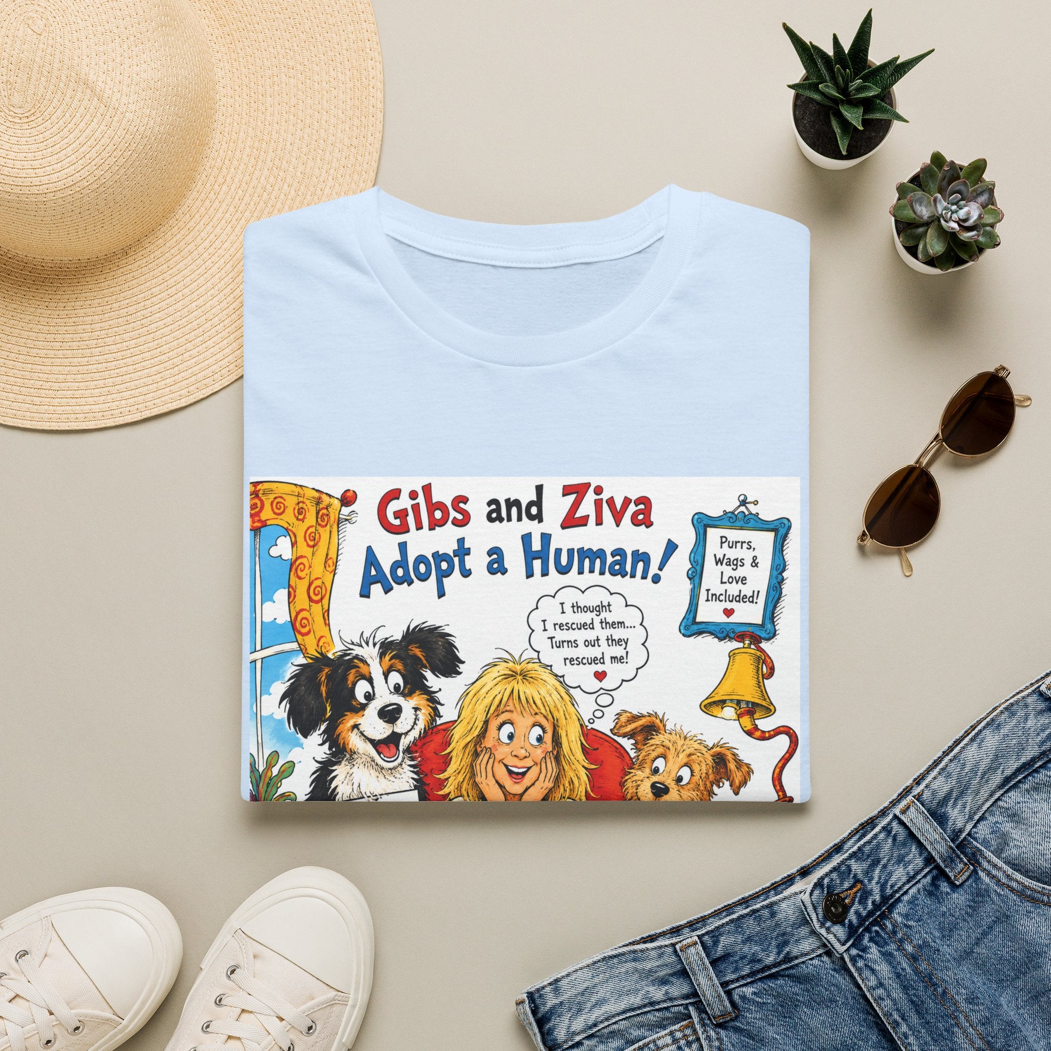 Adopt a Human Graphic T-Shirt — 'Gibs and Ziva Adopt a Human!'
