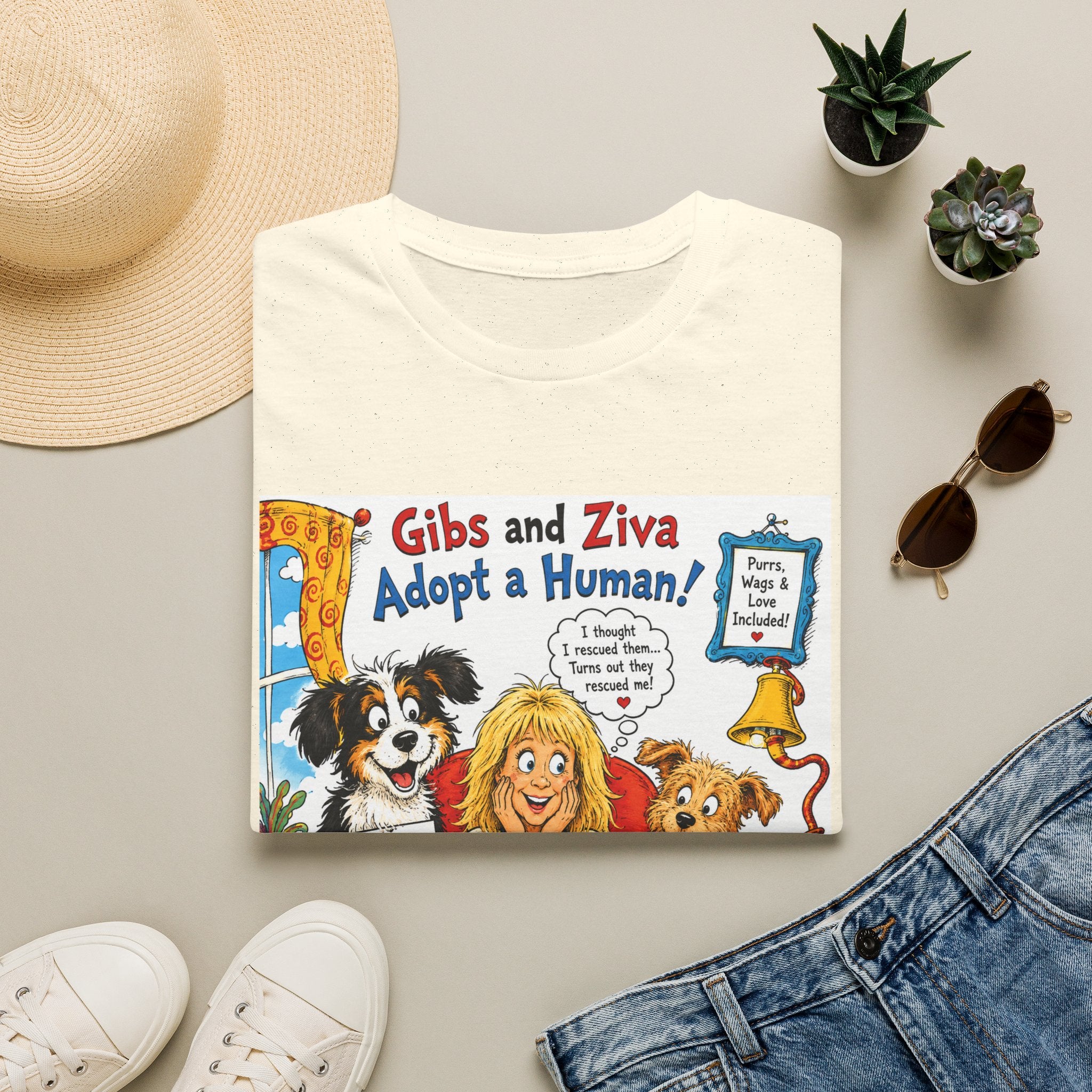 Adopt a Human Graphic T-Shirt — 'Gibs and Ziva Adopt a Human!'