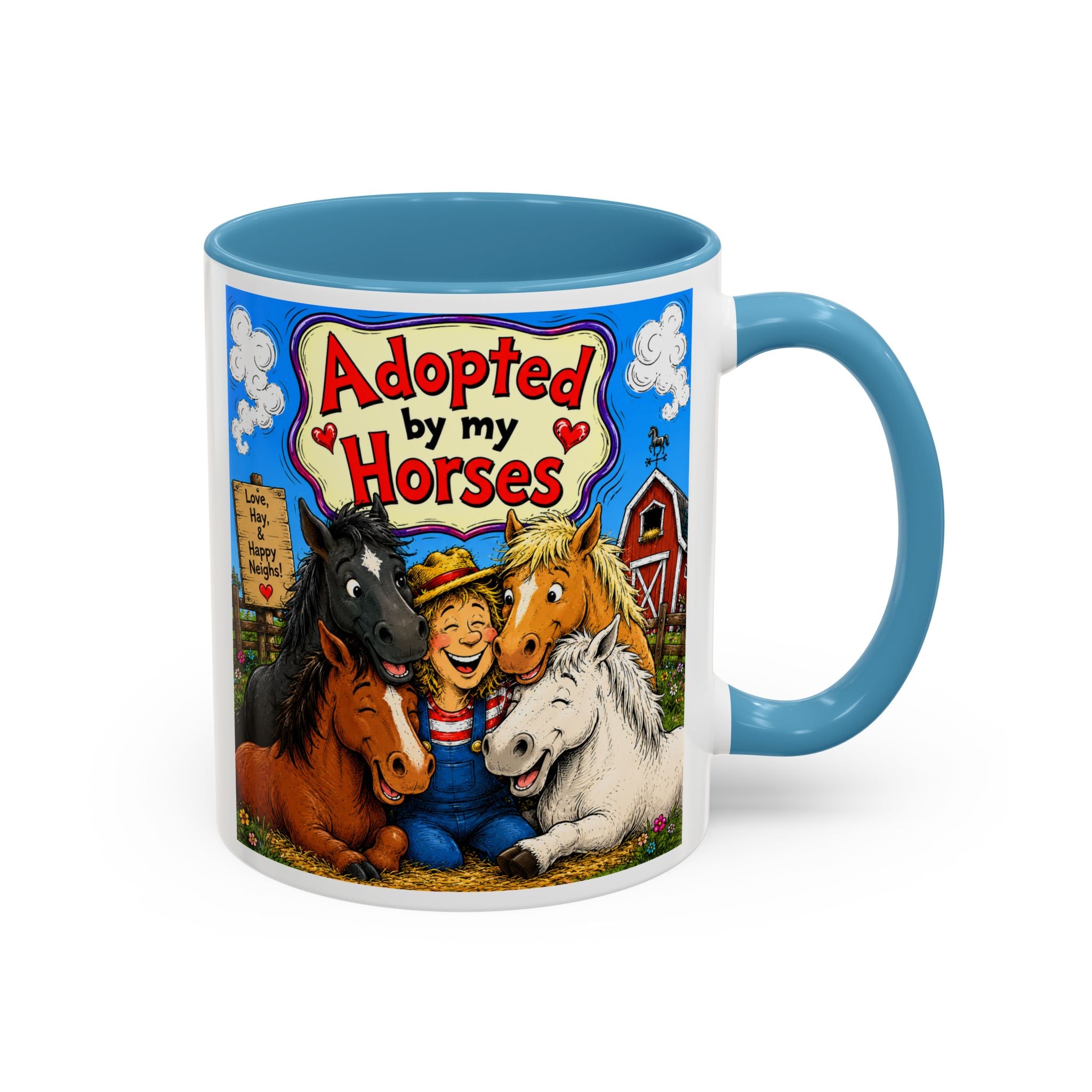 Adopted by My Horses Coffee Mug — Cute Farm Animal Gift (11/15oz)