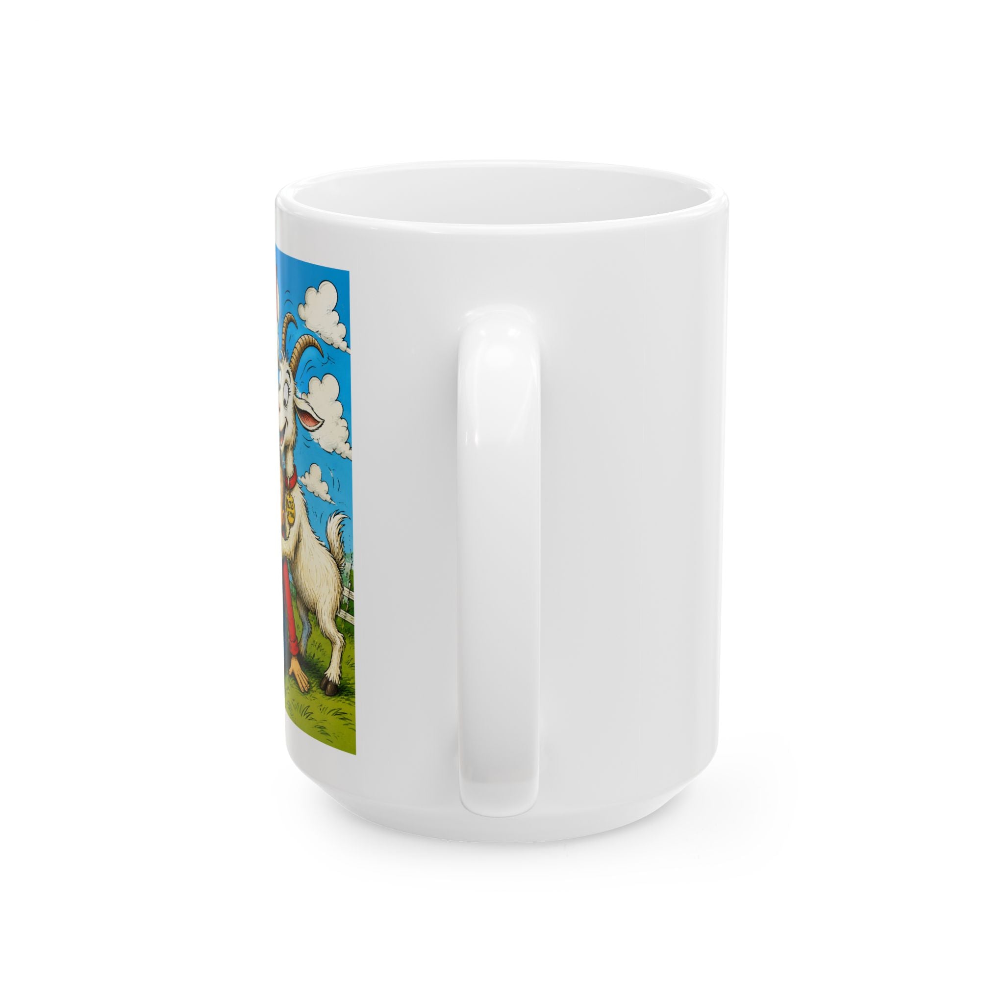 Coffee Mug - Adorable Goat Cartoon Farm Scene Ceramic Mug (11oz, 15oz)