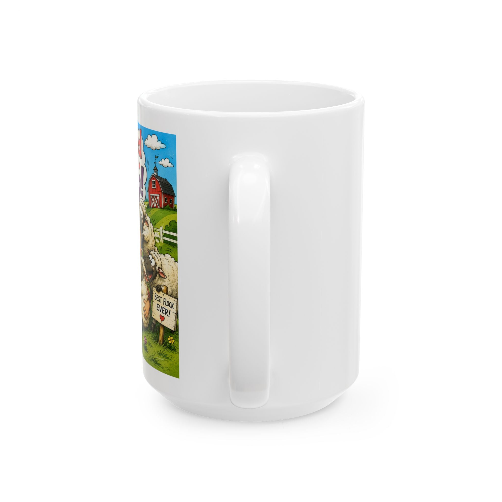 Farm Life Ceramic Mug — 'Aww Shucks' Cute Sheep Farm Coffee Cup (11oz, 15oz)