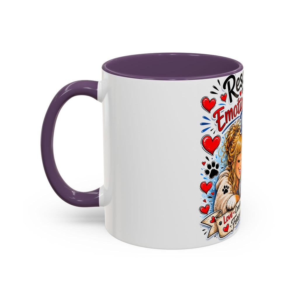 Rescued by My Emotional Support Dog Accent Coffee Mug – Appreciation Gift for Dog Lovers