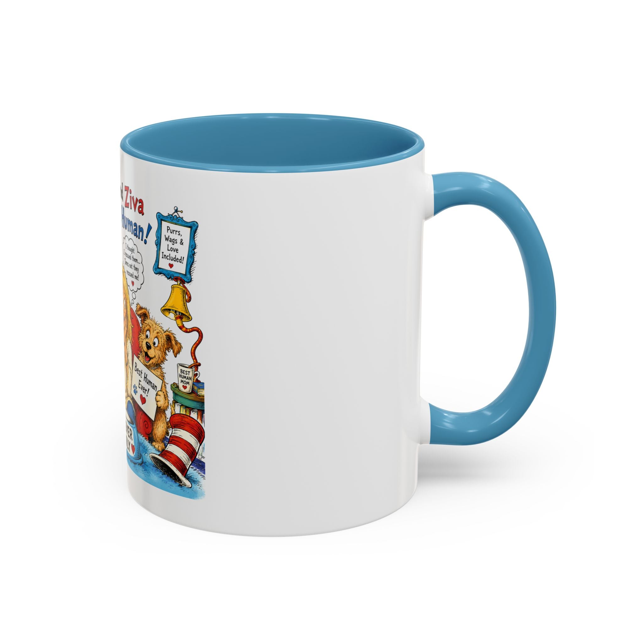 Adopt a Human Coffee Mug - 'Gibs and Ziva Adopt a Human' Cute Pet Rescue Design (11/15oz)