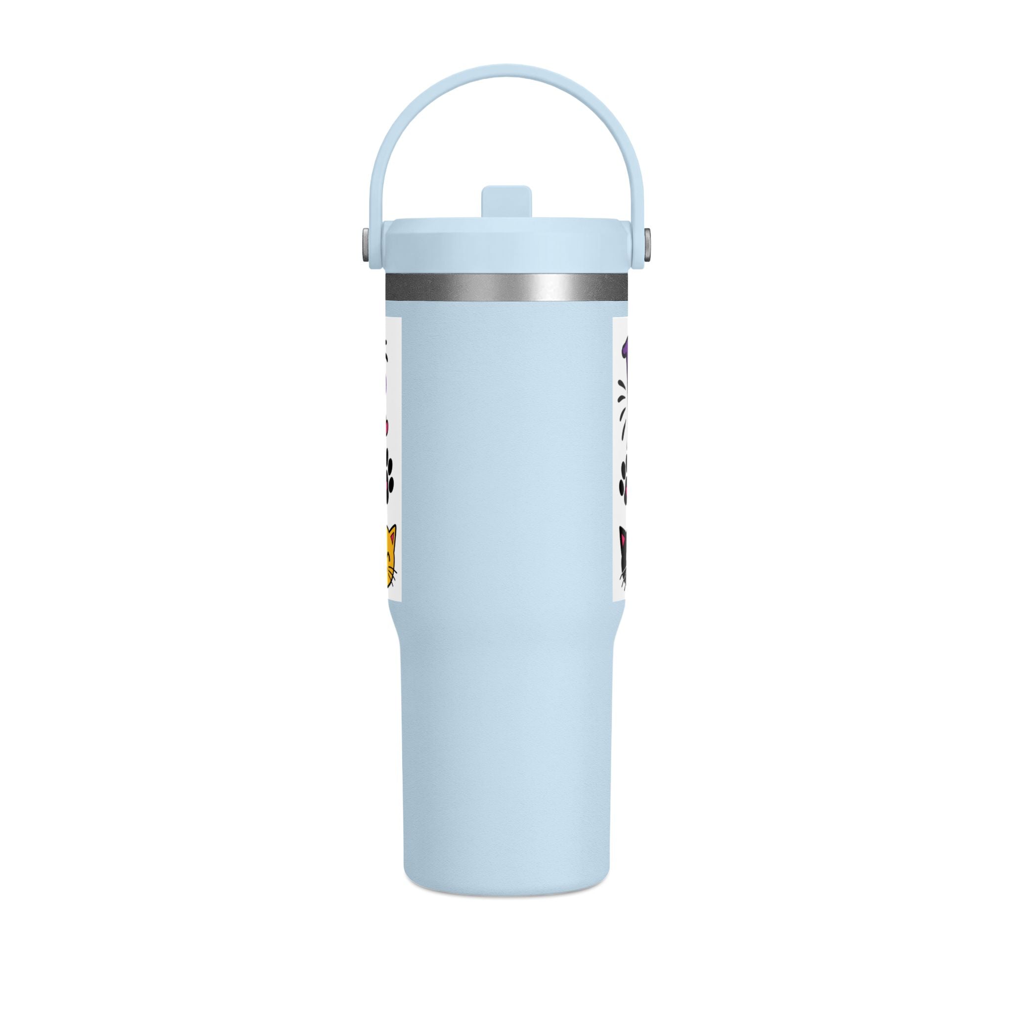 Adopted by Cats 32oz Nomad Tumbler – Funny Cat Lover Insulated Travel Cup