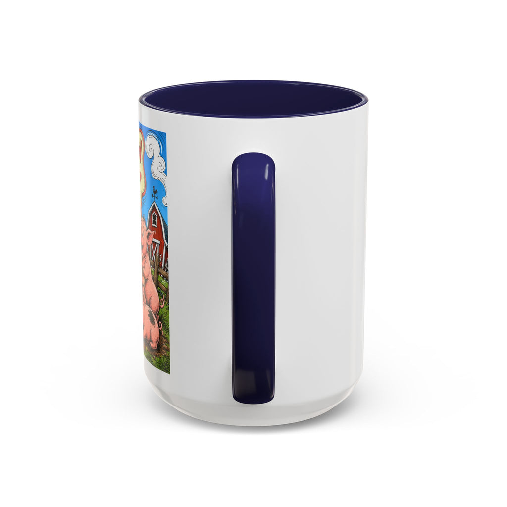 Adopted by My Pigs Coffee Mug — Cute Farmhouse Pig Lover Gift (11/15 oz)