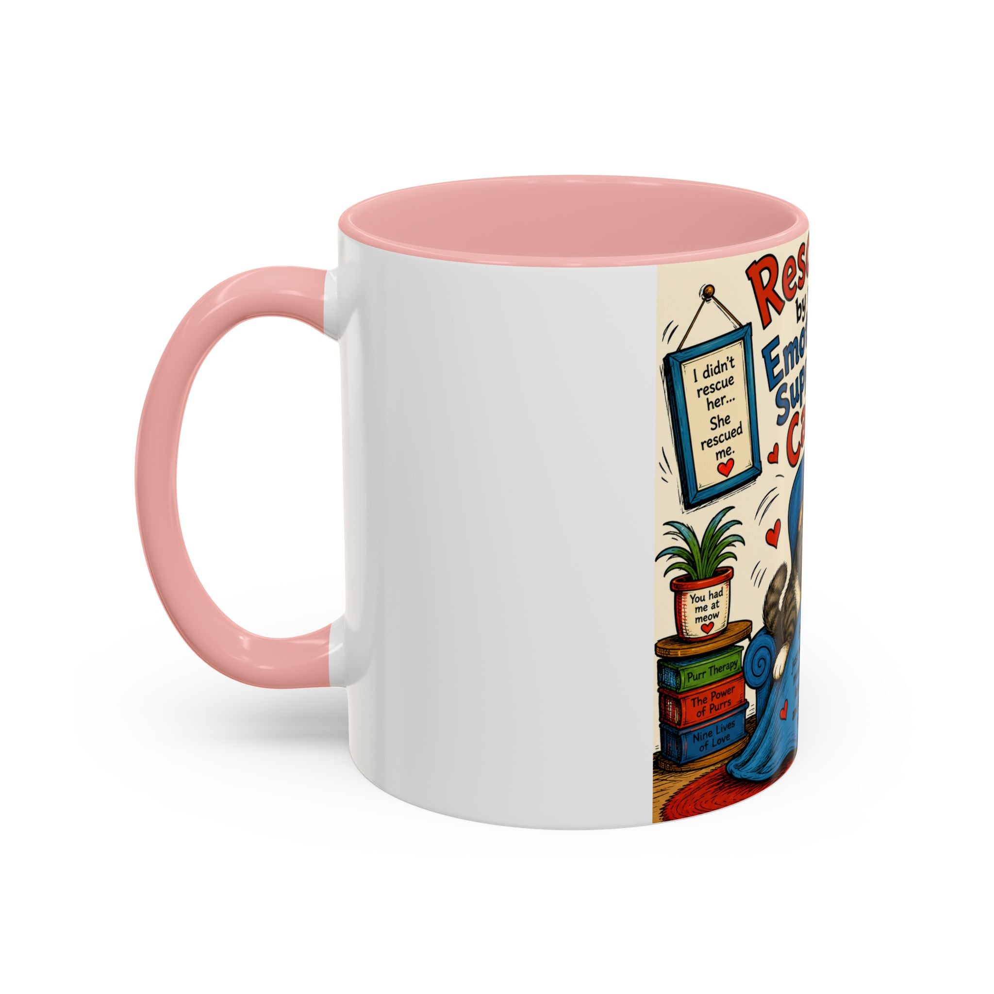 Rescued by My Emotional Support Cat Coffee Mug – 11/15oz Accent Mug