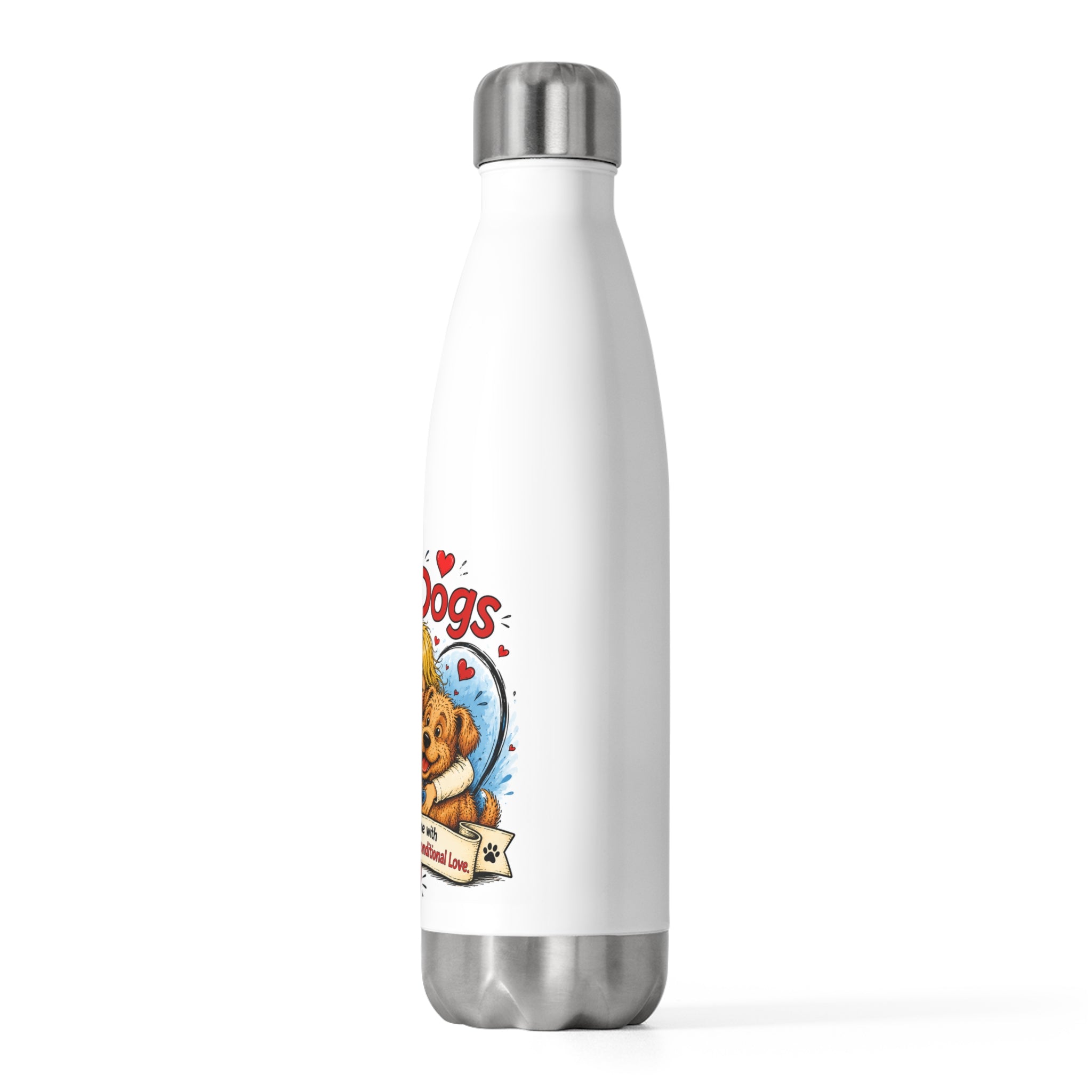 Rescued by My Dogs 20oz Insulated Bottle — Cute Rescue Dog Lover Water Bottle