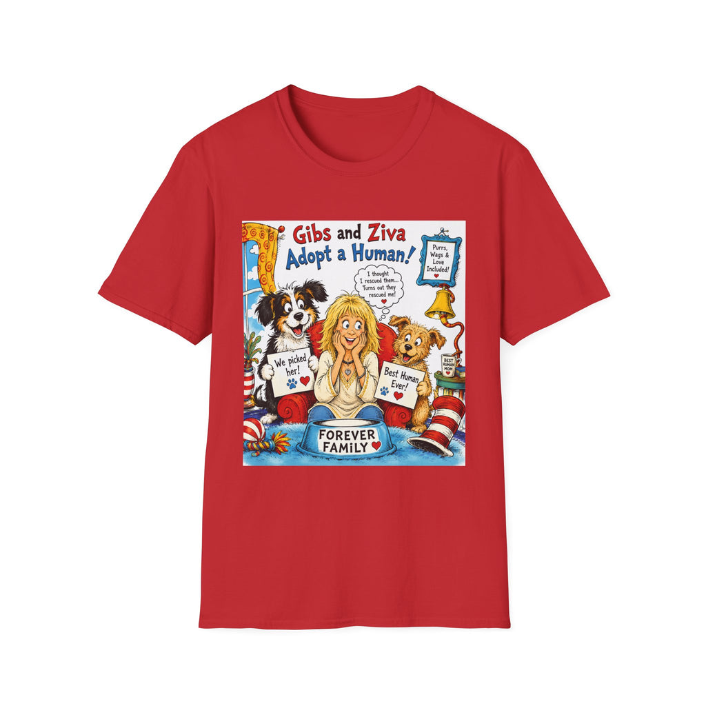 Adopt a Human Graphic T-Shirt — 'Gibs and Ziva Adopt a Human!'