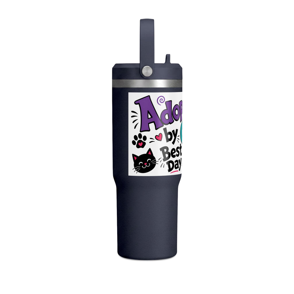 Adopted by Cats 32oz Nomad Tumbler – Funny Cat Lover Insulated Travel Cup