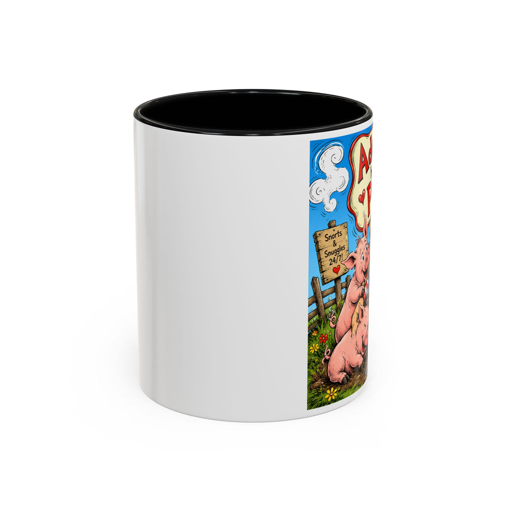Adopted by My Pigs Coffee Mug — Cute Farmhouse Pig Lover Gift (11/15 oz)