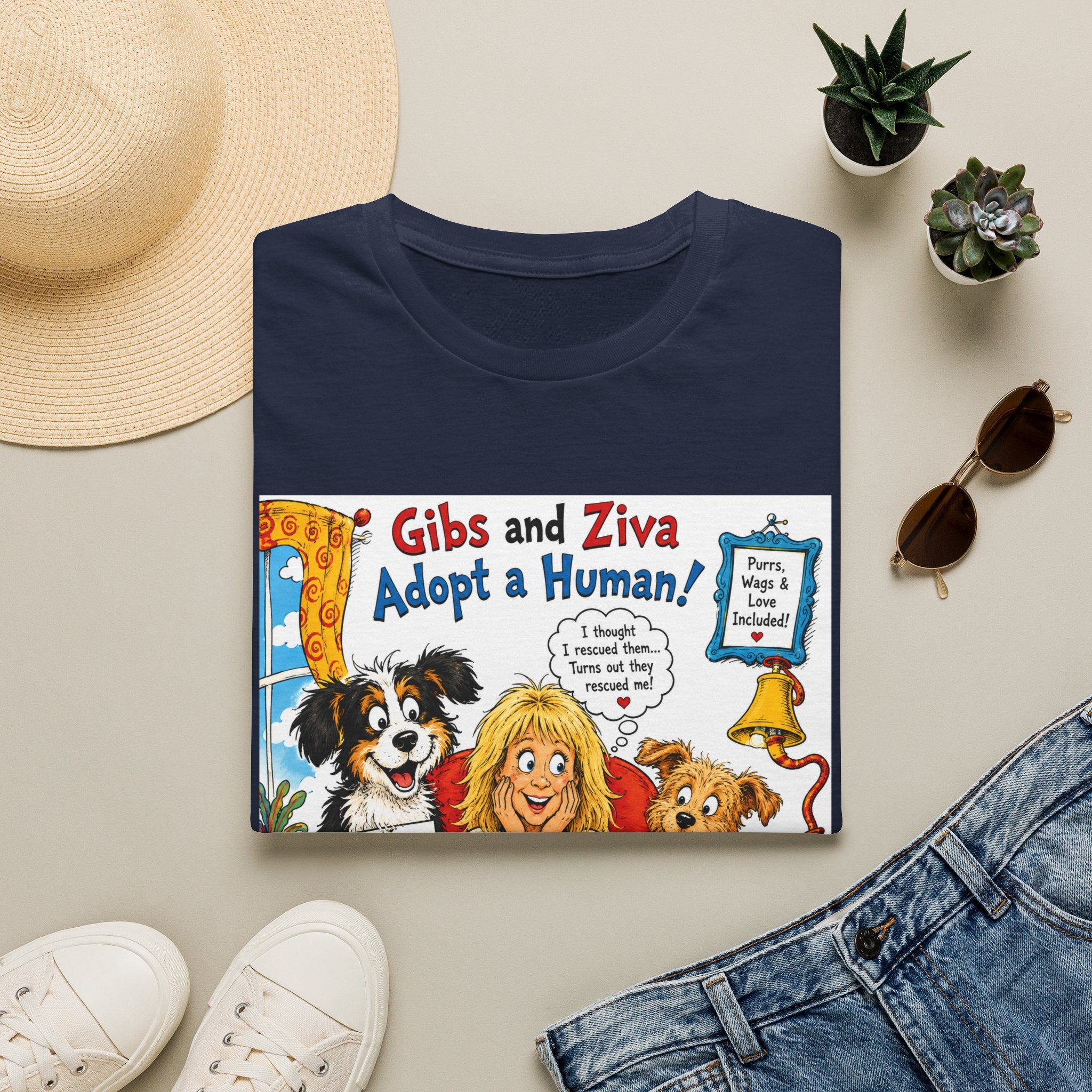 Adopt a Human Graphic T-Shirt — 'Gibs and Ziva Adopt a Human!'