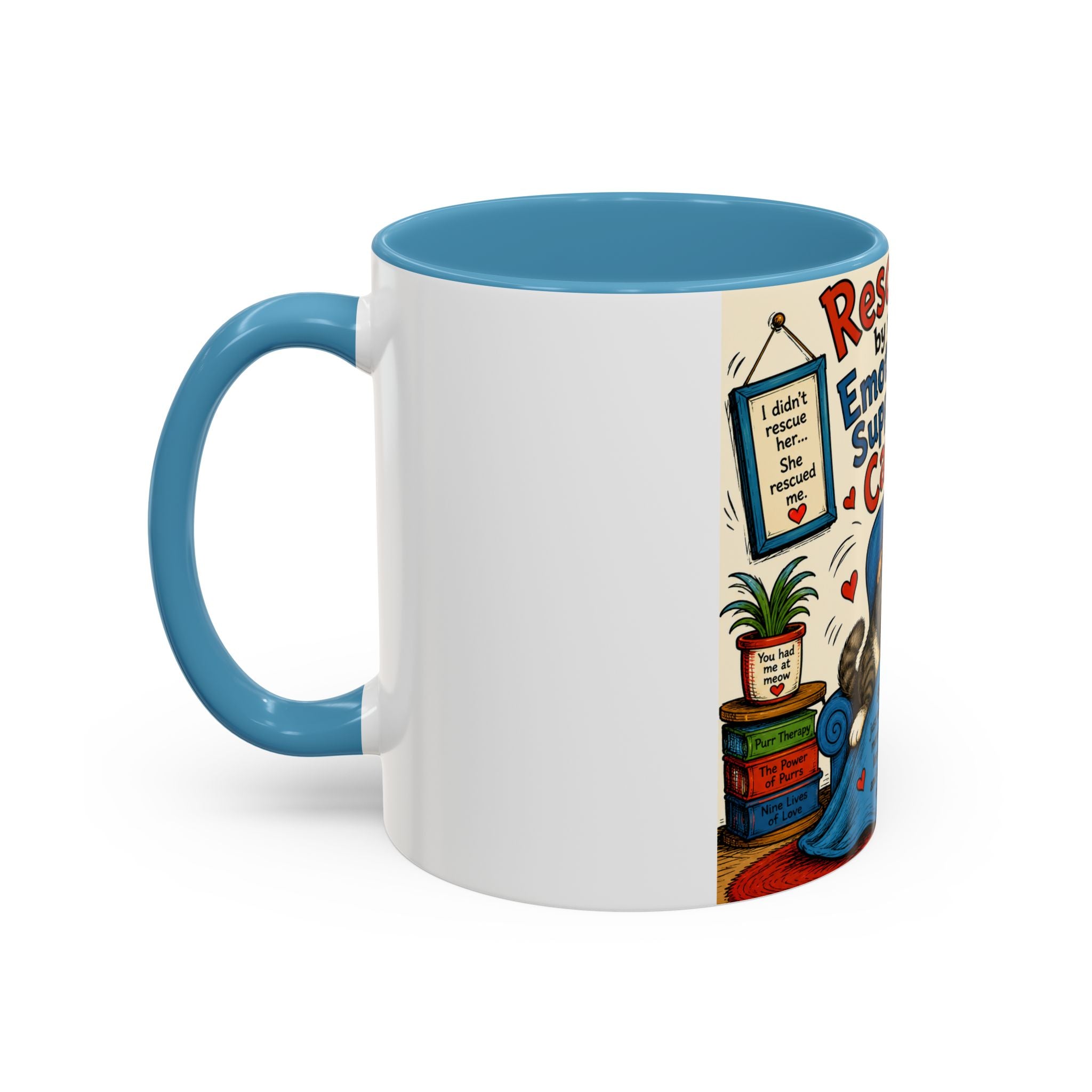Rescued by My Emotional Support Cat Coffee Mug – 11/15oz Accent Mug
