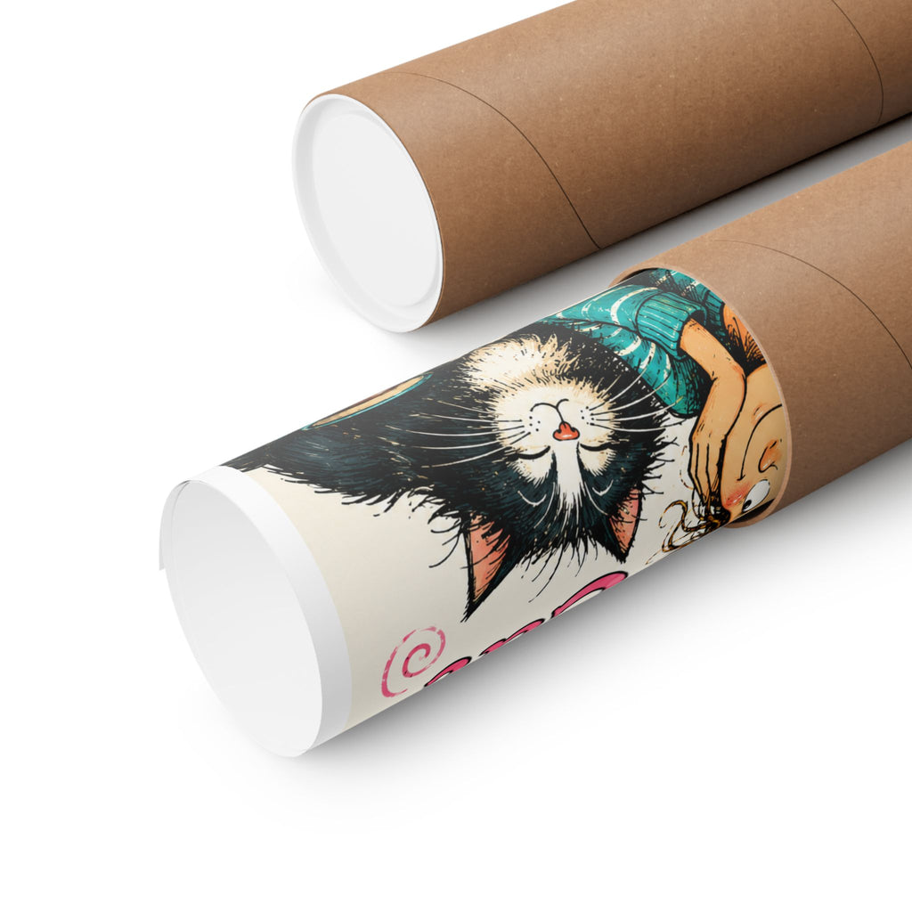 Journaling & My Cat Matte Poster — 'Happiness Comes from Journaling and My Cat'
