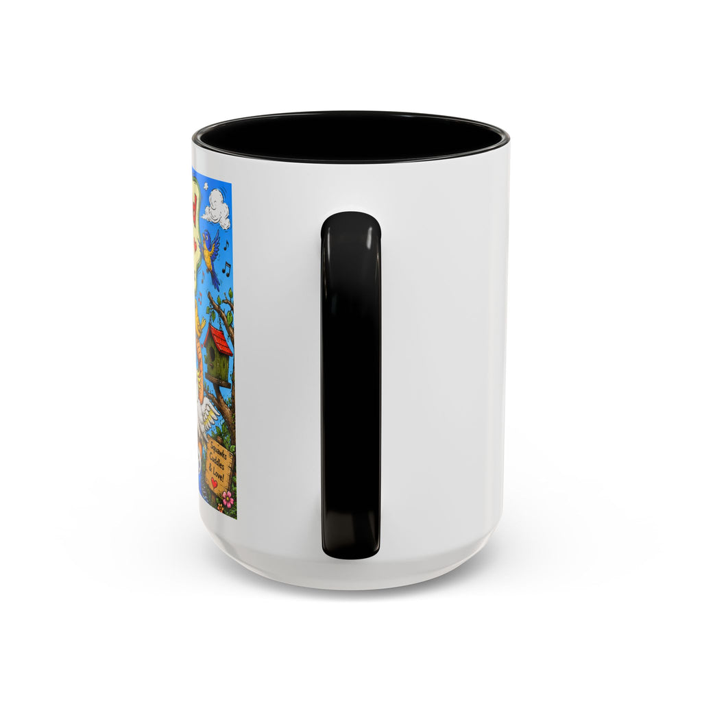 Adopted by My Bird Coffee Mug – Colorful Parrot & Bird Lover Accent Mug (11/15oz)