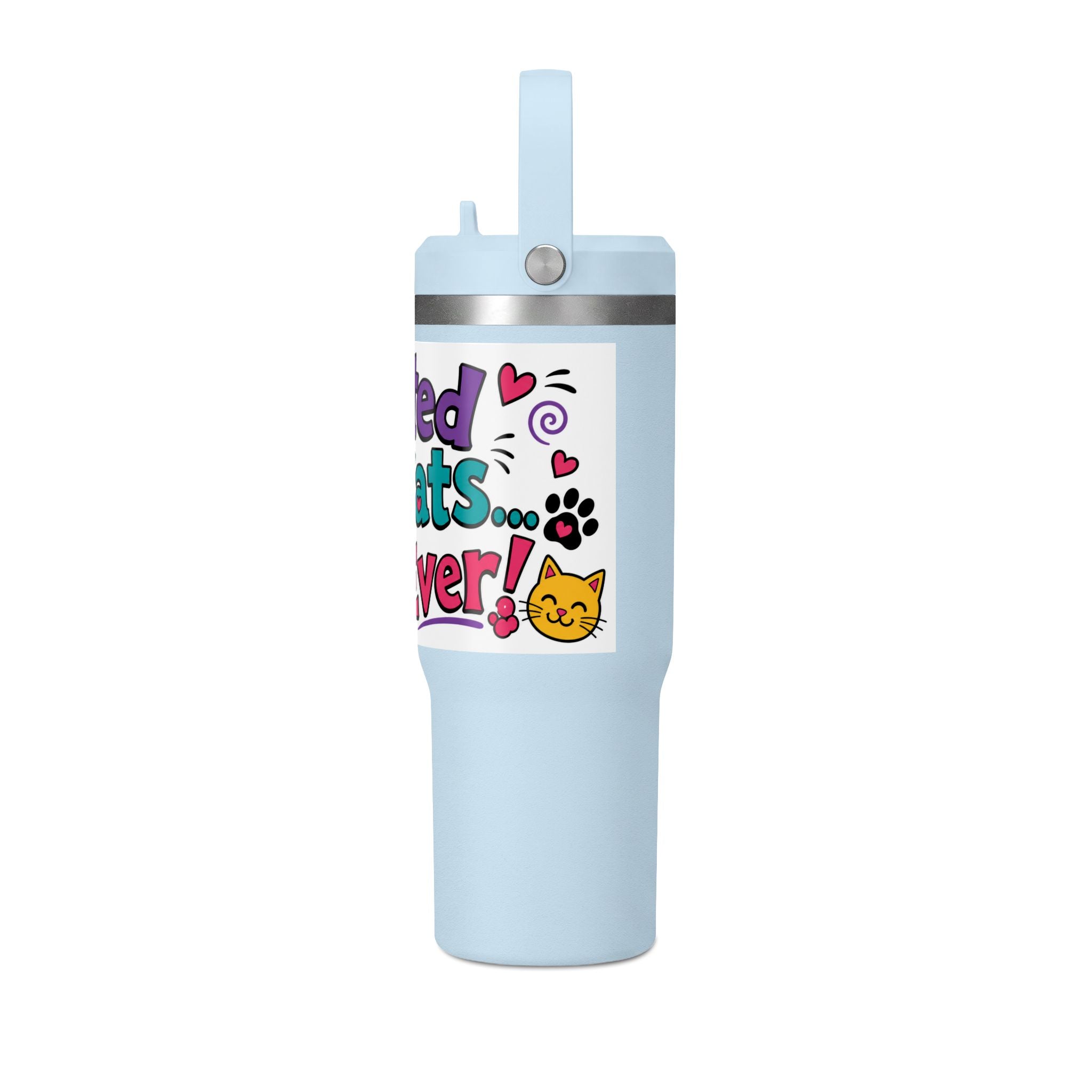 Adopted by Cats 32oz Nomad Tumbler – Funny Cat Lover Insulated Travel Cup