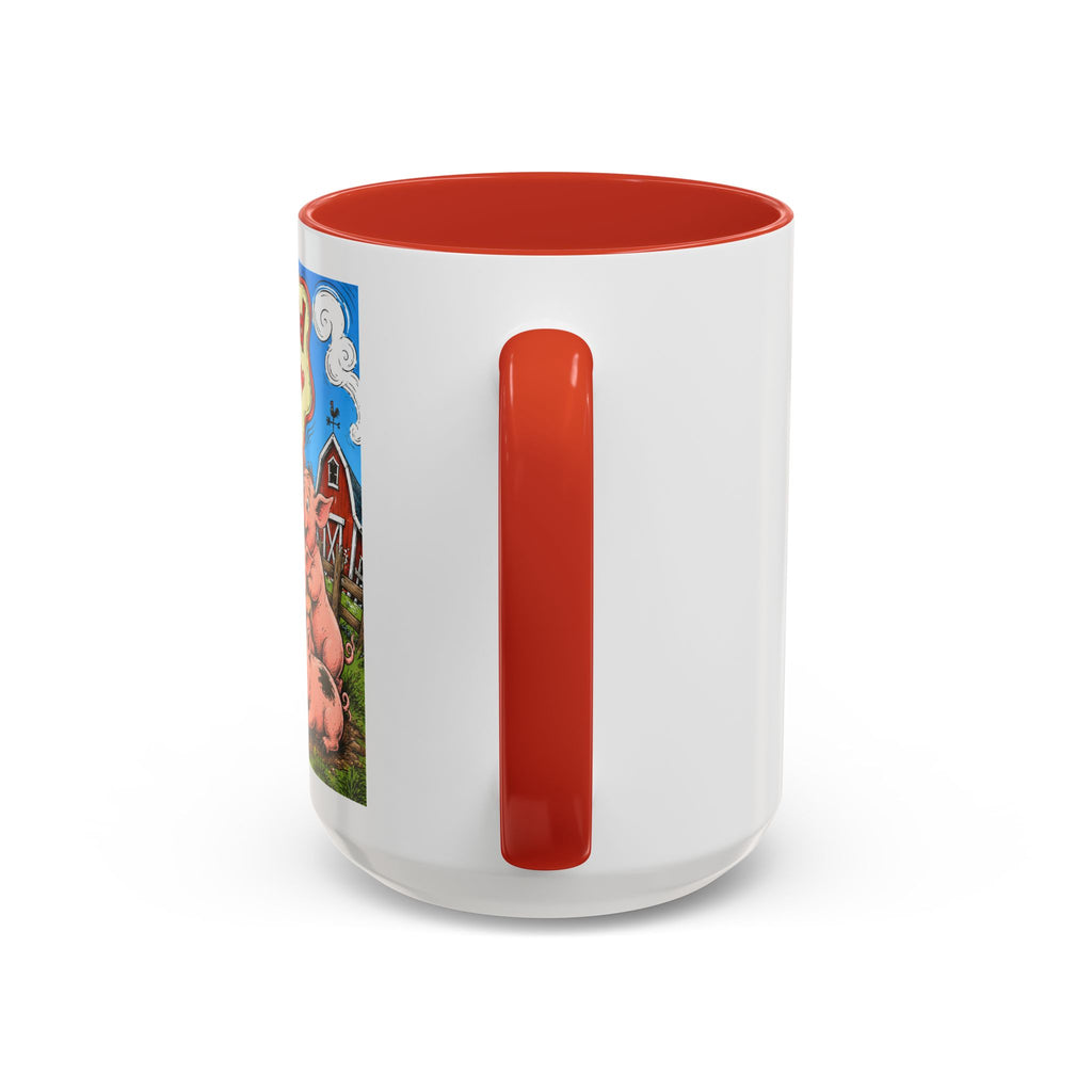 Adopted by My Pigs Coffee Mug — Cute Farmhouse Pig Lover Gift (11/15 oz)