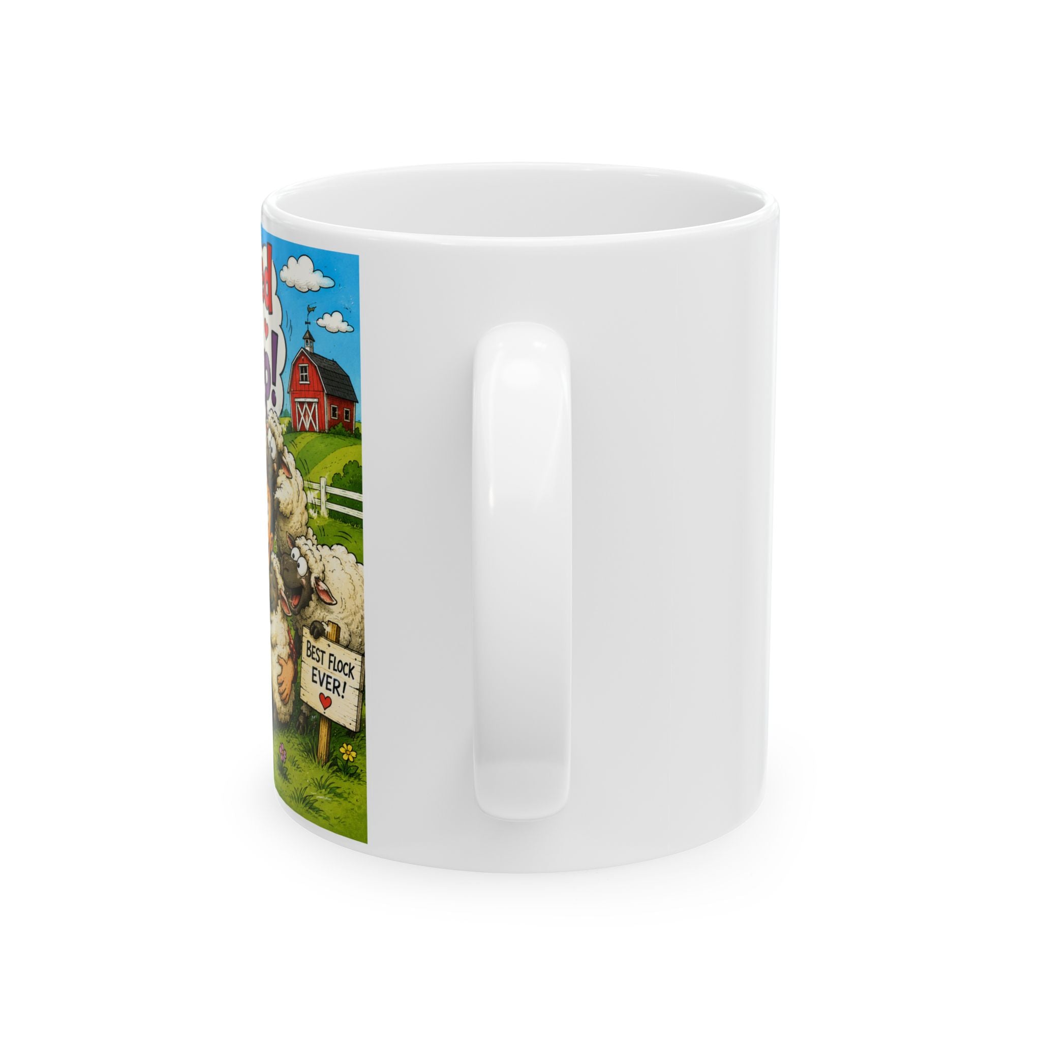 Farm Life Ceramic Mug — 'Aww Shucks' Cute Sheep Farm Coffee Cup (11oz, 15oz)