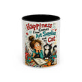 Art Supplies & My Cat Coffee Mug — "Happiness Comes From Art Supplies and My Cat" Accent Mug