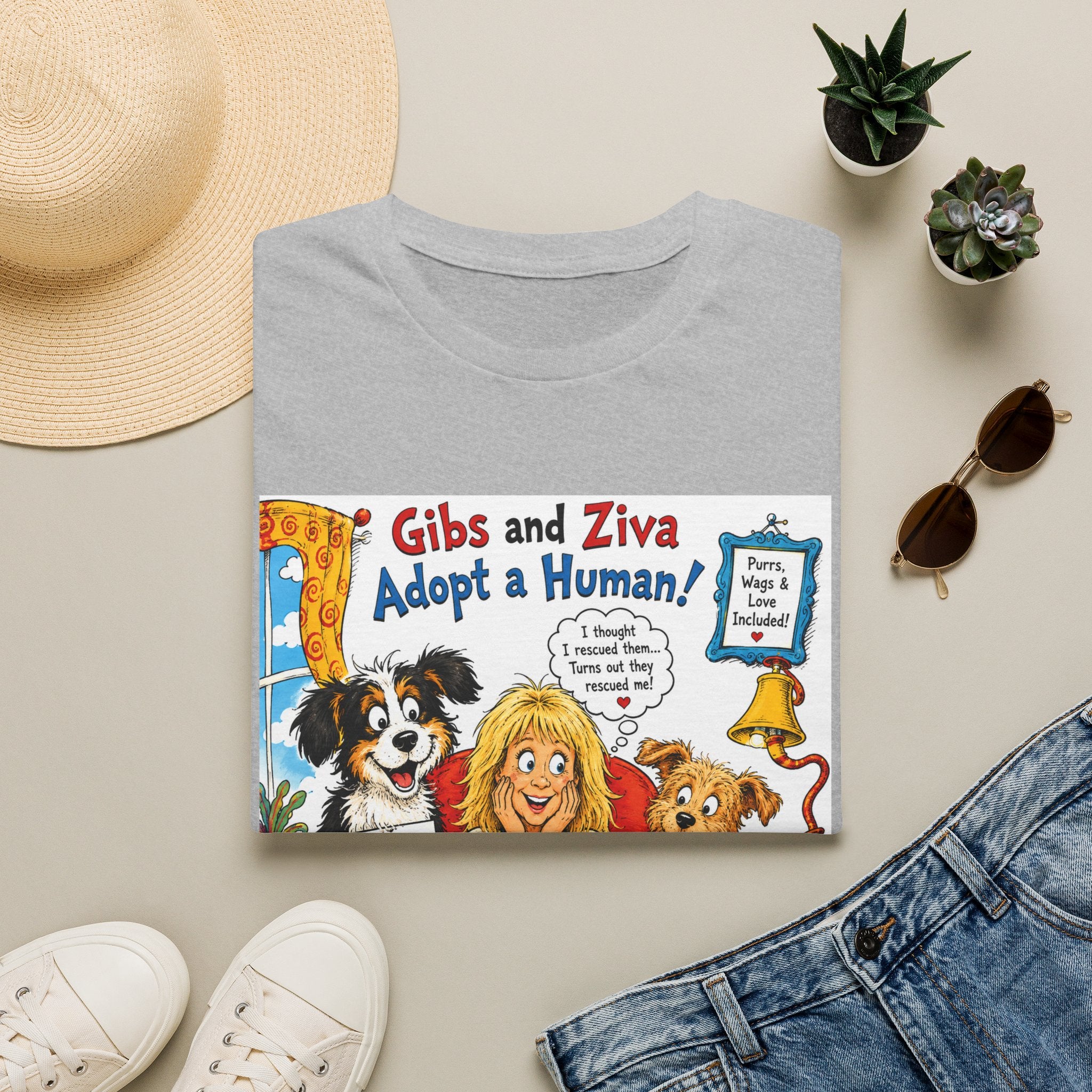 Adopt a Human Graphic T-Shirt — 'Gibs and Ziva Adopt a Human!'