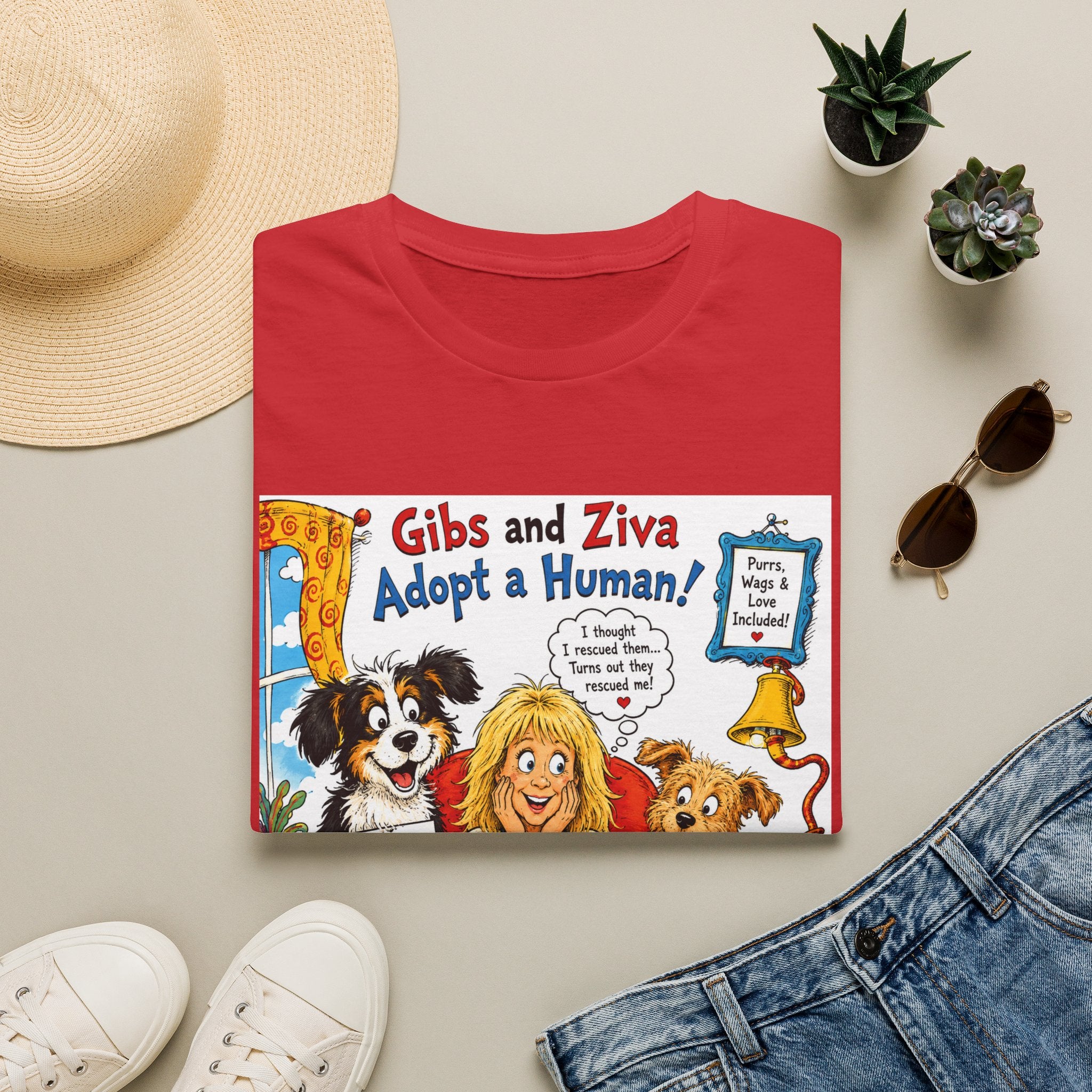 Adopt a Human Graphic T-Shirt — 'Gibs and Ziva Adopt a Human!'