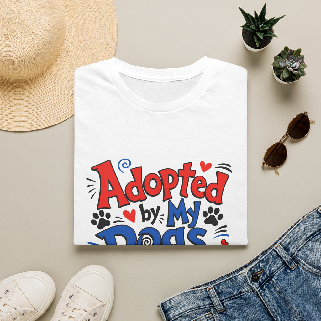 Adopted By My Dogs T-Shirt — "Adopted by My Dogs Best Day Ever" Pet Lover Tee