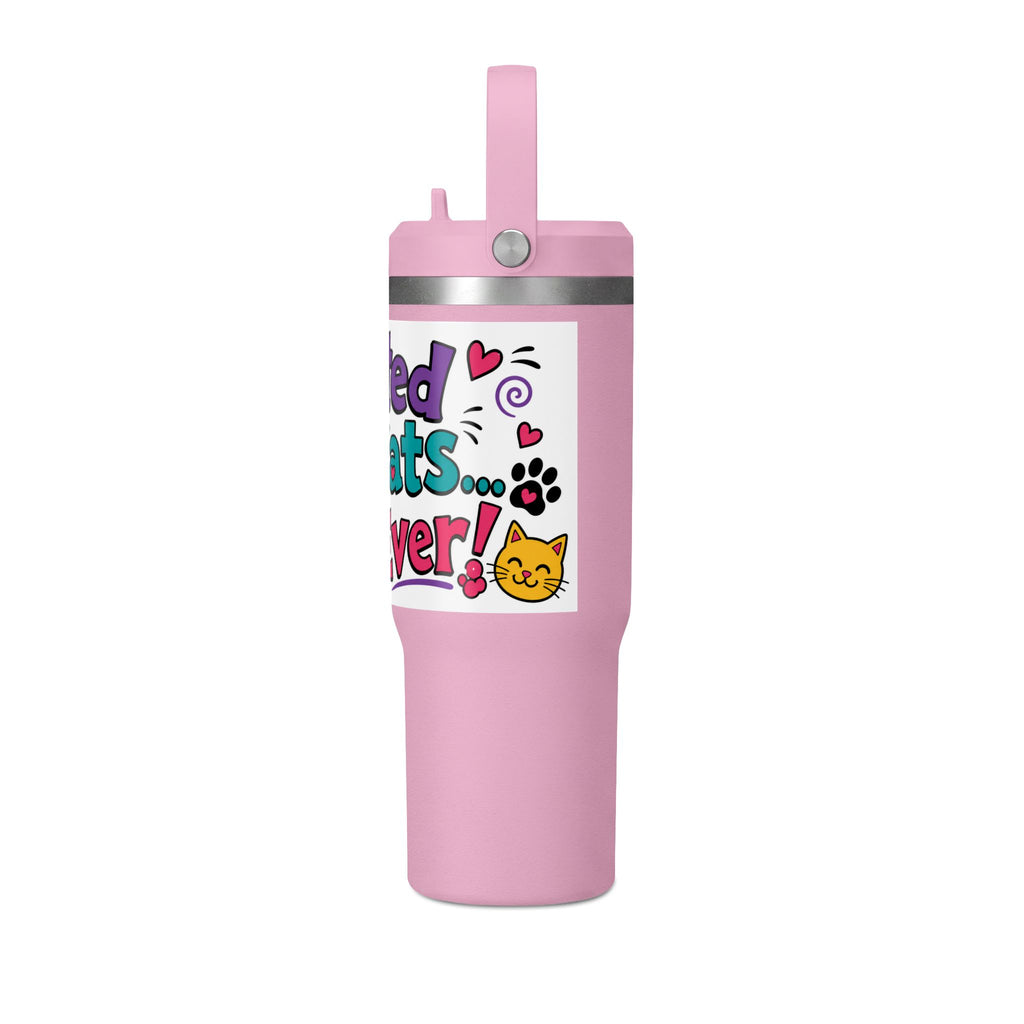Adopted by Cats 32oz Nomad Tumbler – Funny Cat Lover Insulated Travel Cup