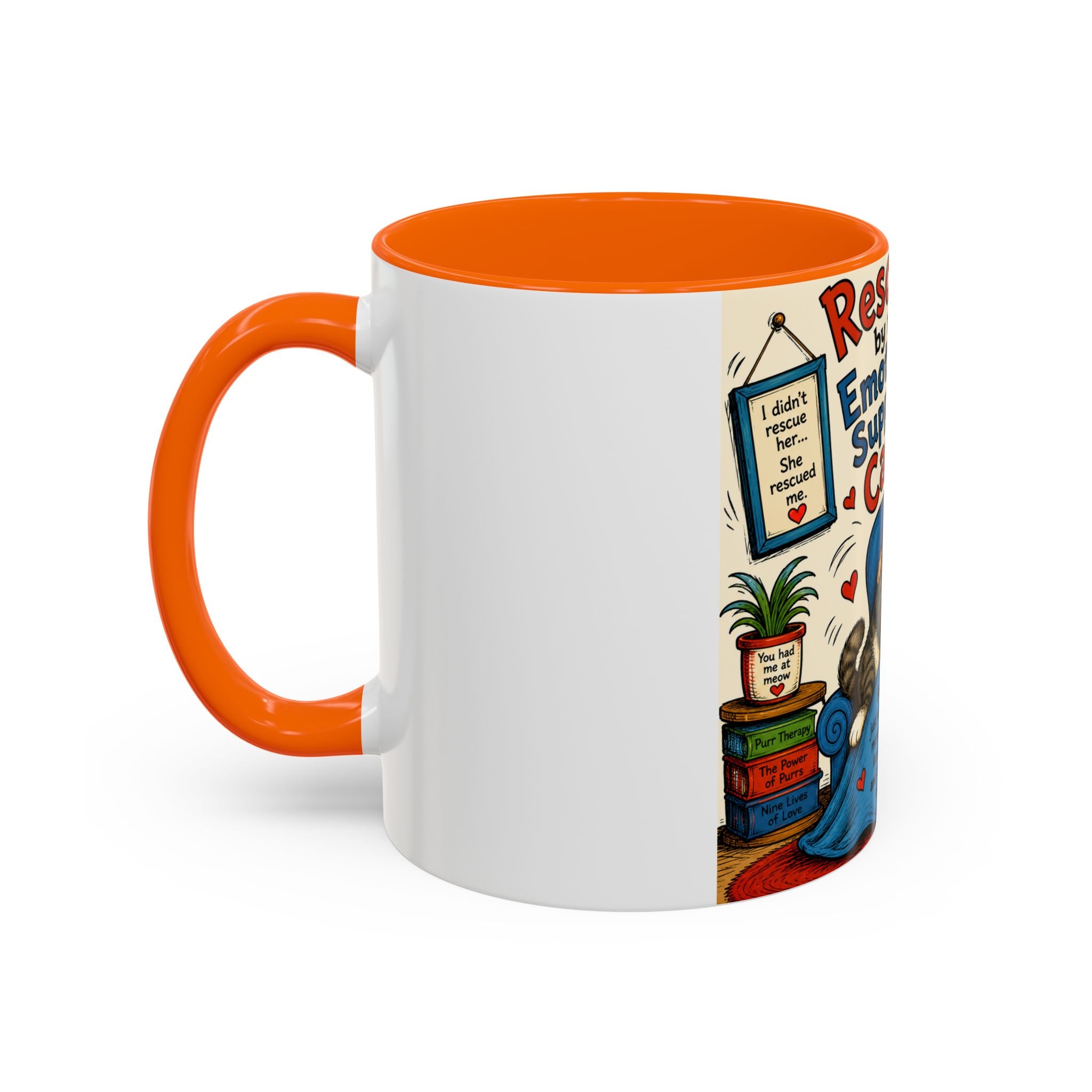 Rescued by My Emotional Support Cat Coffee Mug – 11/15oz Accent Mug