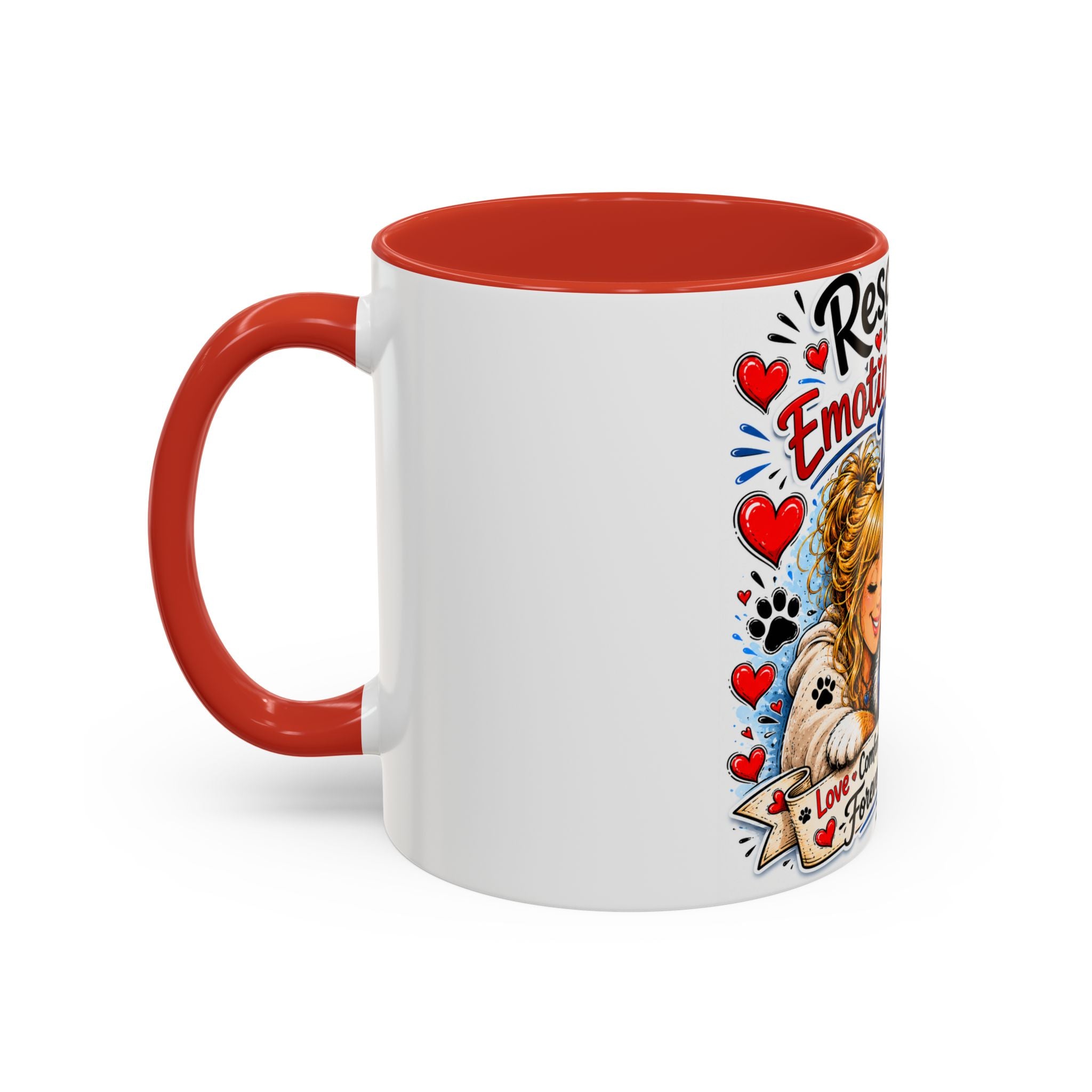 Rescued by My Emotional Support Dog Accent Coffee Mug – Appreciation Gift for Dog Lovers