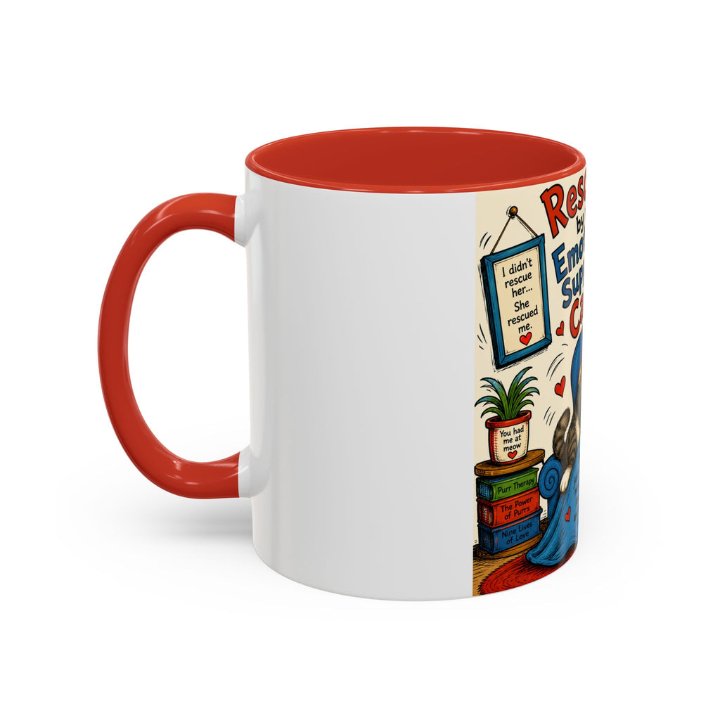 Rescued by My Emotional Support Cat Coffee Mug – 11/15oz Accent Mug