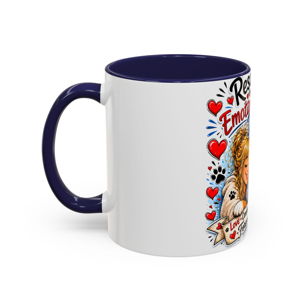 Rescued by My Emotional Support Dog Accent Coffee Mug – Appreciation Gift for Dog Lovers