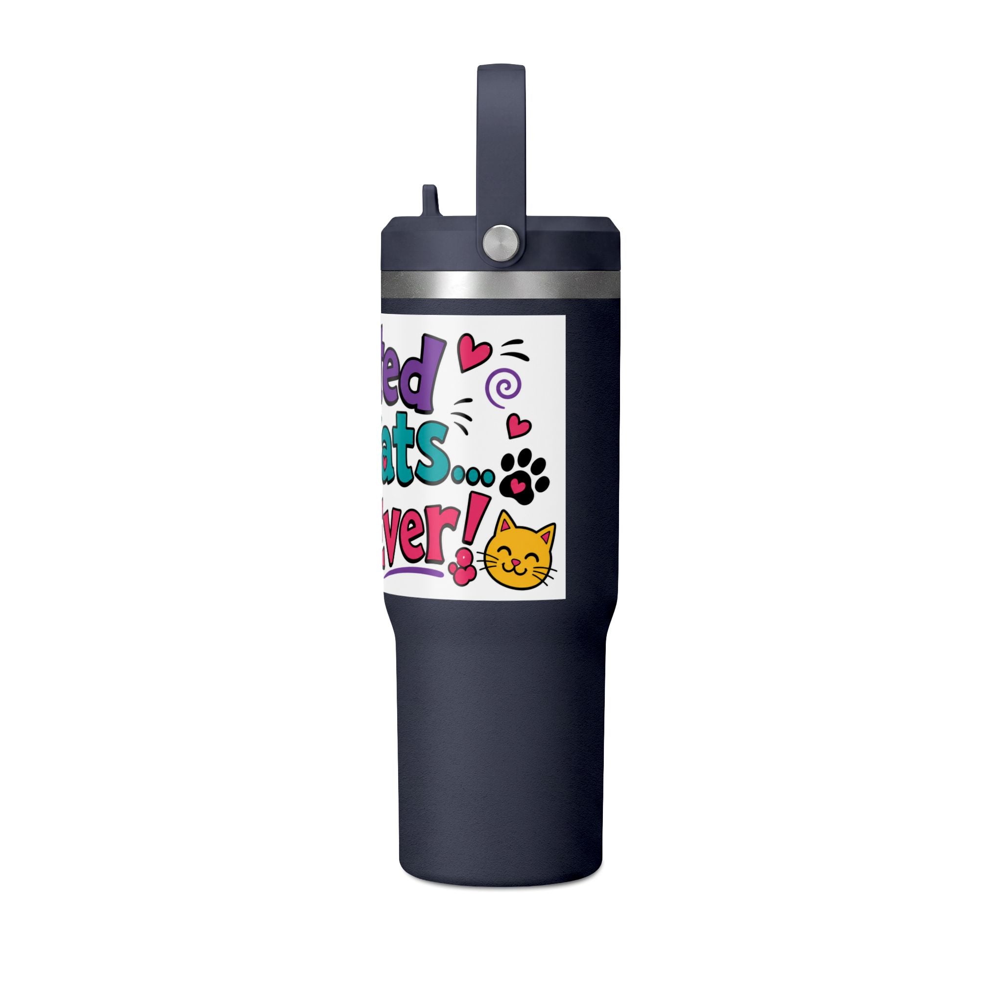 Adopted by Cats 32oz Nomad Tumbler – Funny Cat Lover Insulated Travel Cup